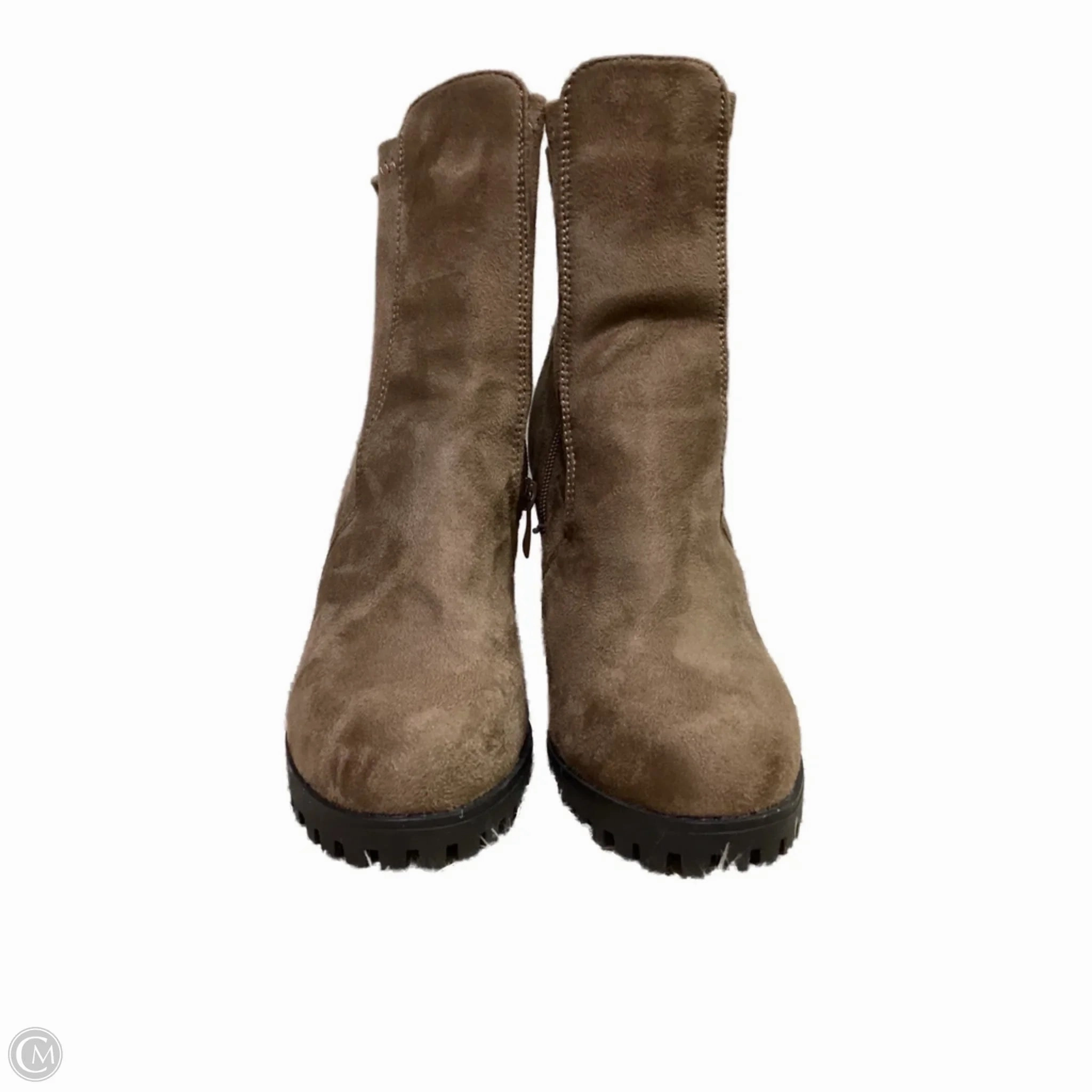Boots Ankle Heels By Top Moda In Brown, Size: 7.5 Smart Footwear