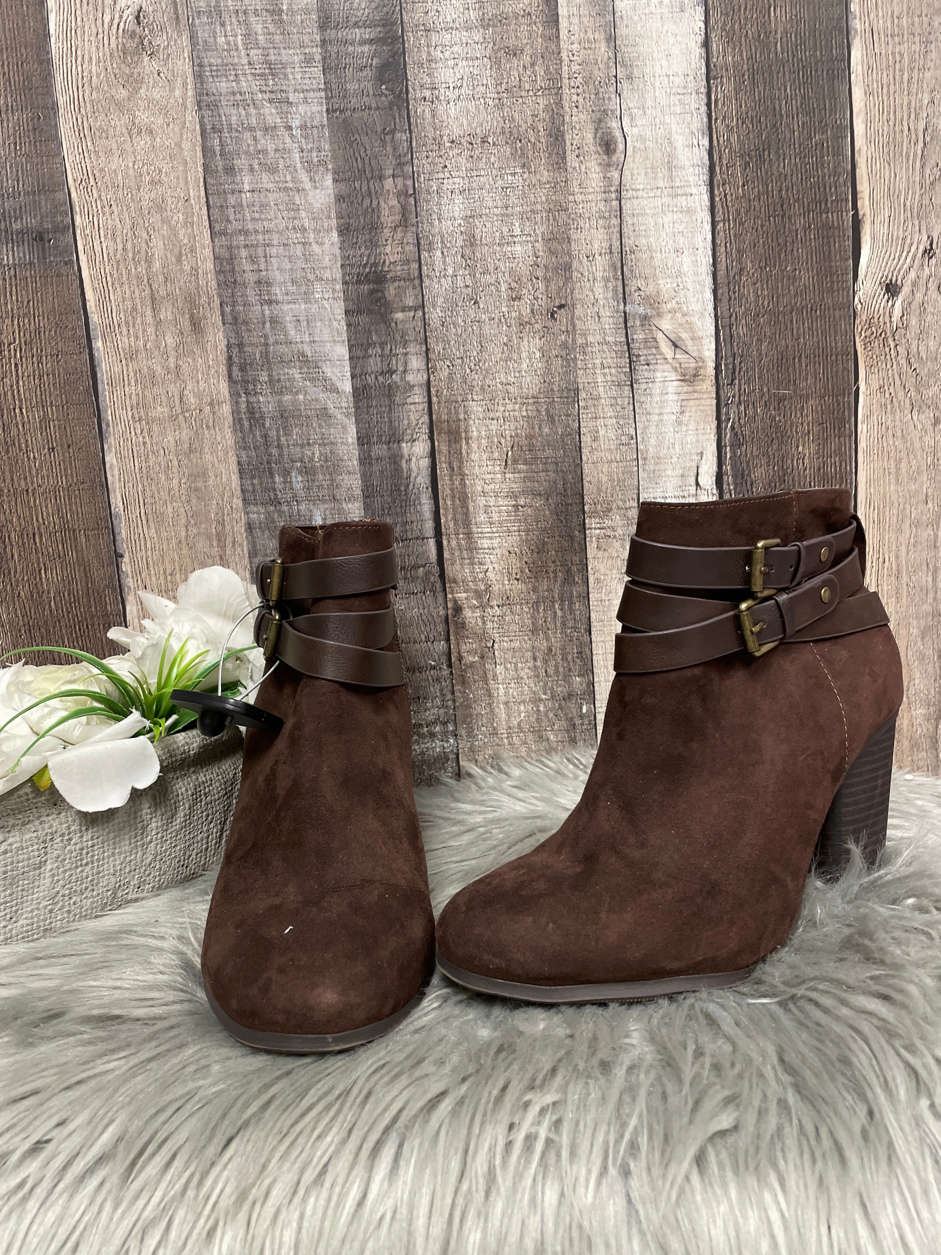 Boots Ankle Heels By Torrid In Brown, Size: 9 Perfect Fit
