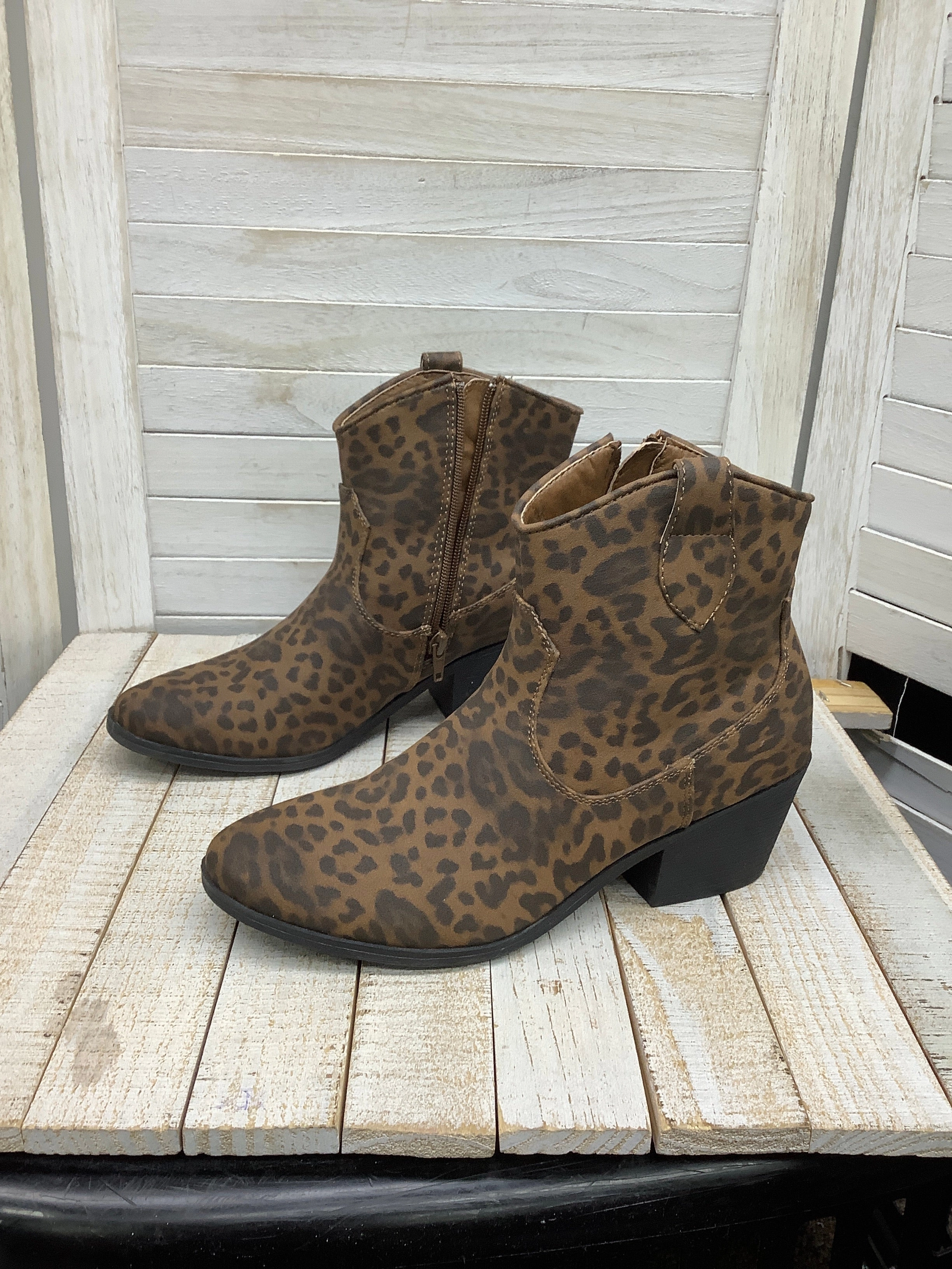 Abrasion Resistant Materials Trendy Style Boots Ankle Heels By True Craft  Size: 8