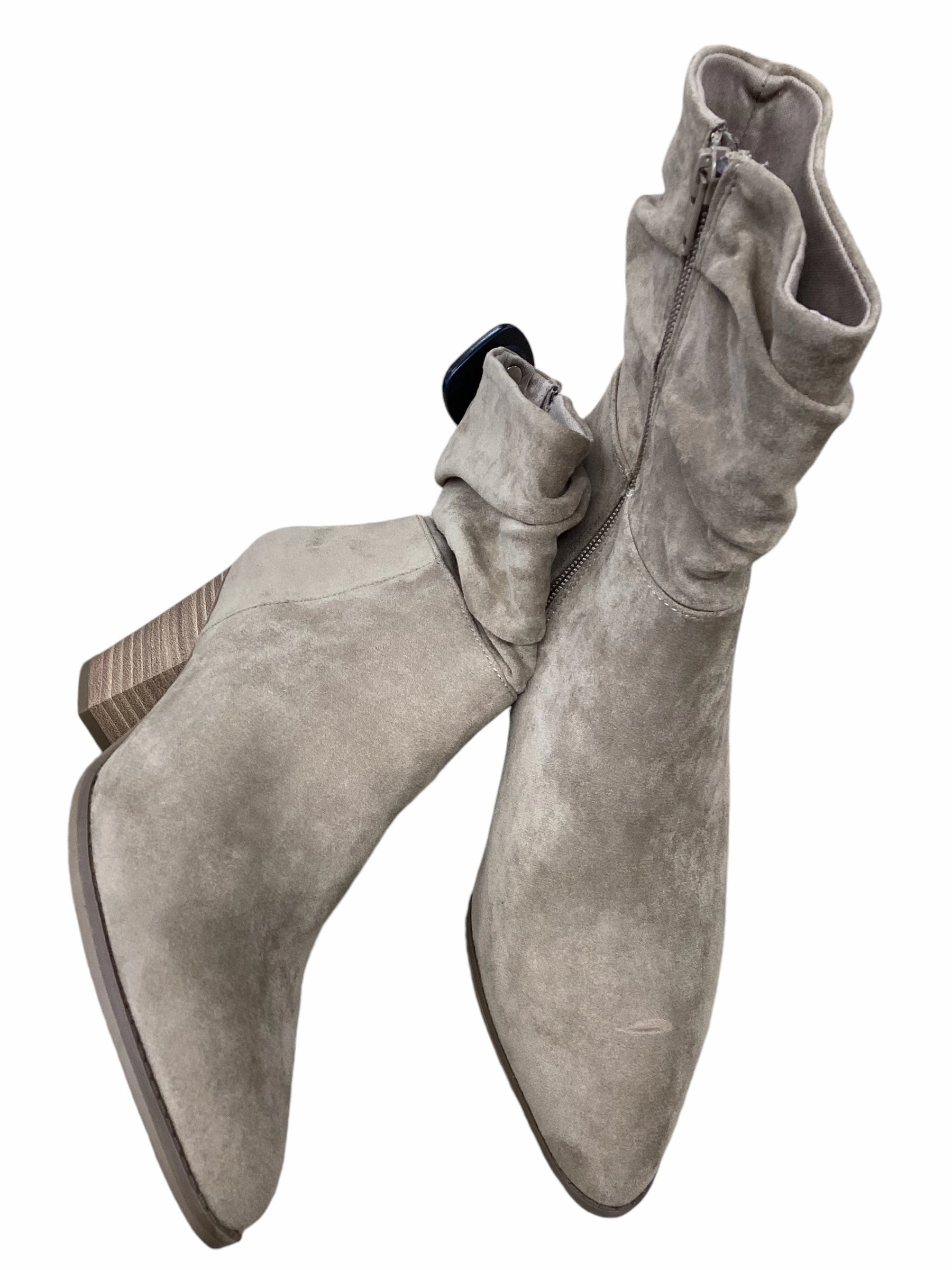 Stable Support Functional Minimalist Wedge Heel Boots Ankle Heels By Universal Thread In Brown, Size: 9.5