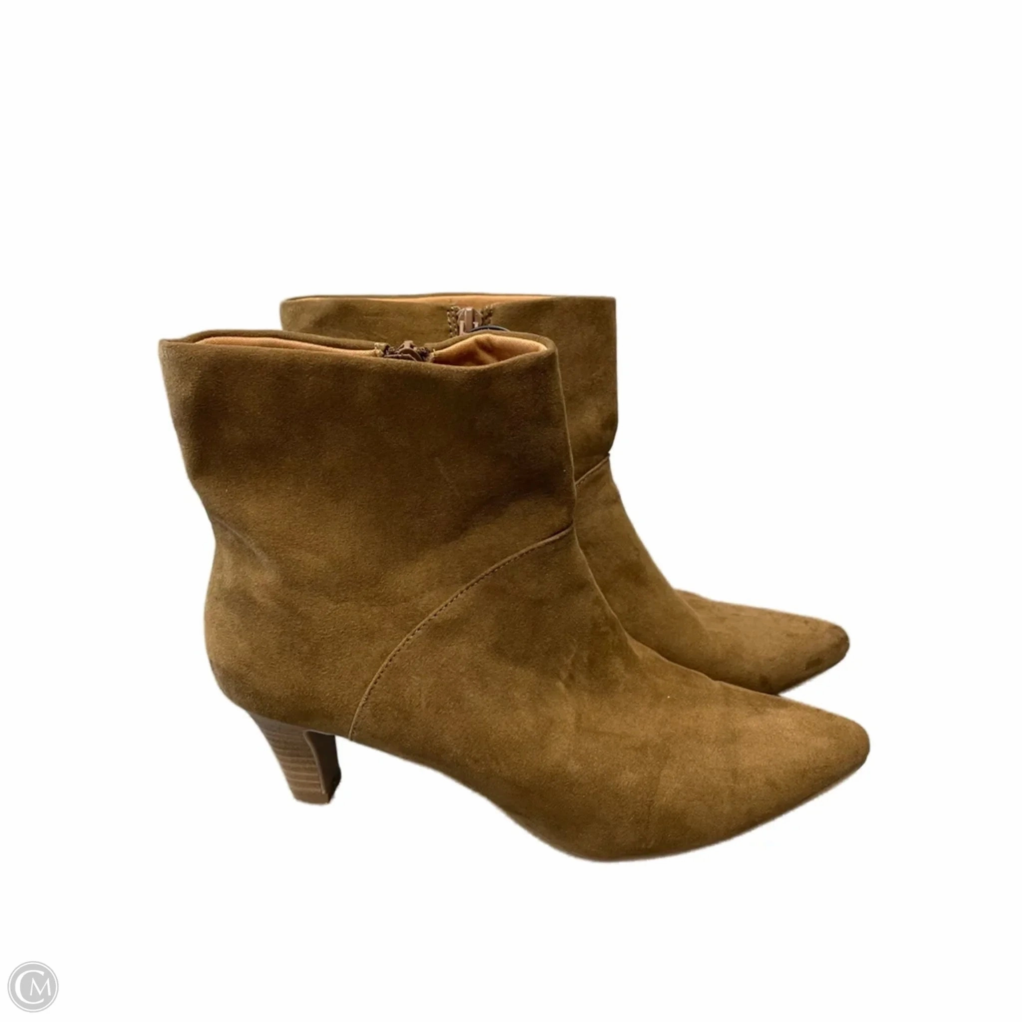 Machine washable Quick Drying City Walking Boots Ankle Heels By Universal Thread In Brown, Size: 9.5