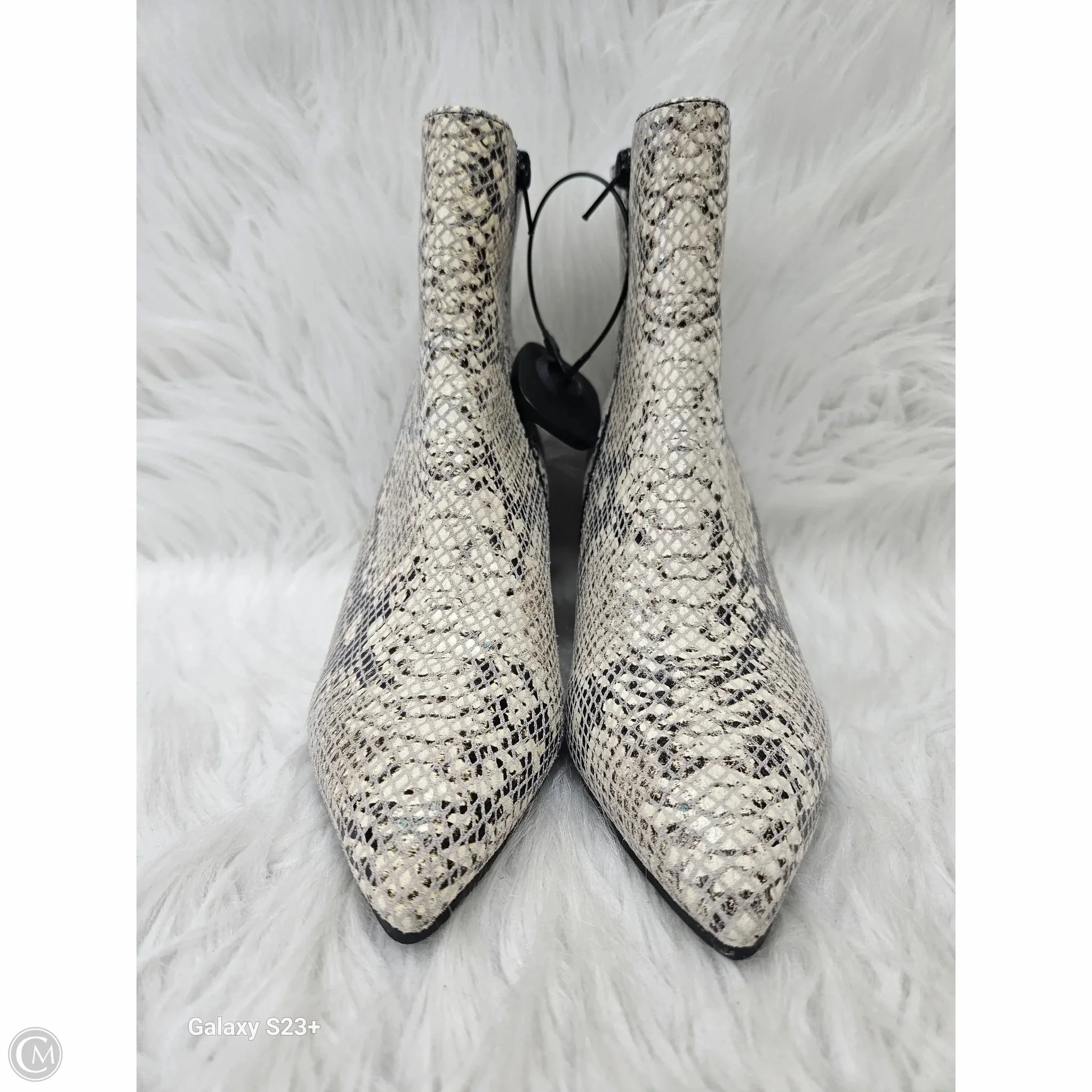 Boots Ankle Heels By Vaneli In Snakeskin Print, Size: 6 Padded Interior Work Commute