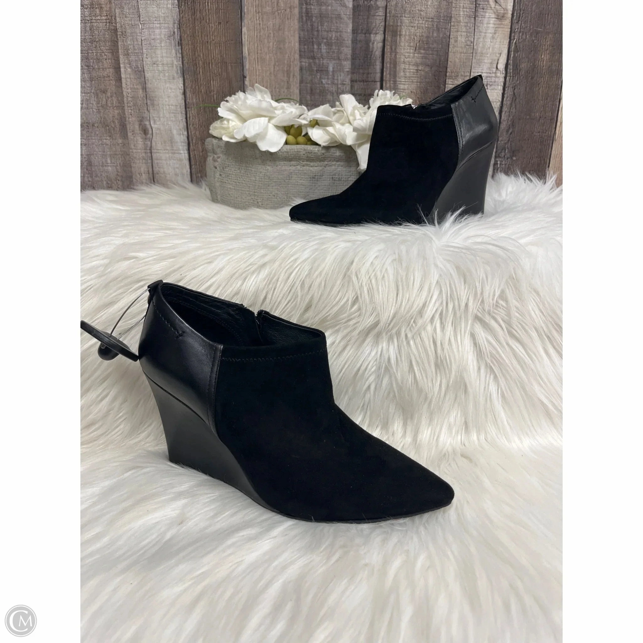 Rugged Built River Crossing Wind Barrier Boots Ankle Heels By Vince Camuto In Black, Size: 8