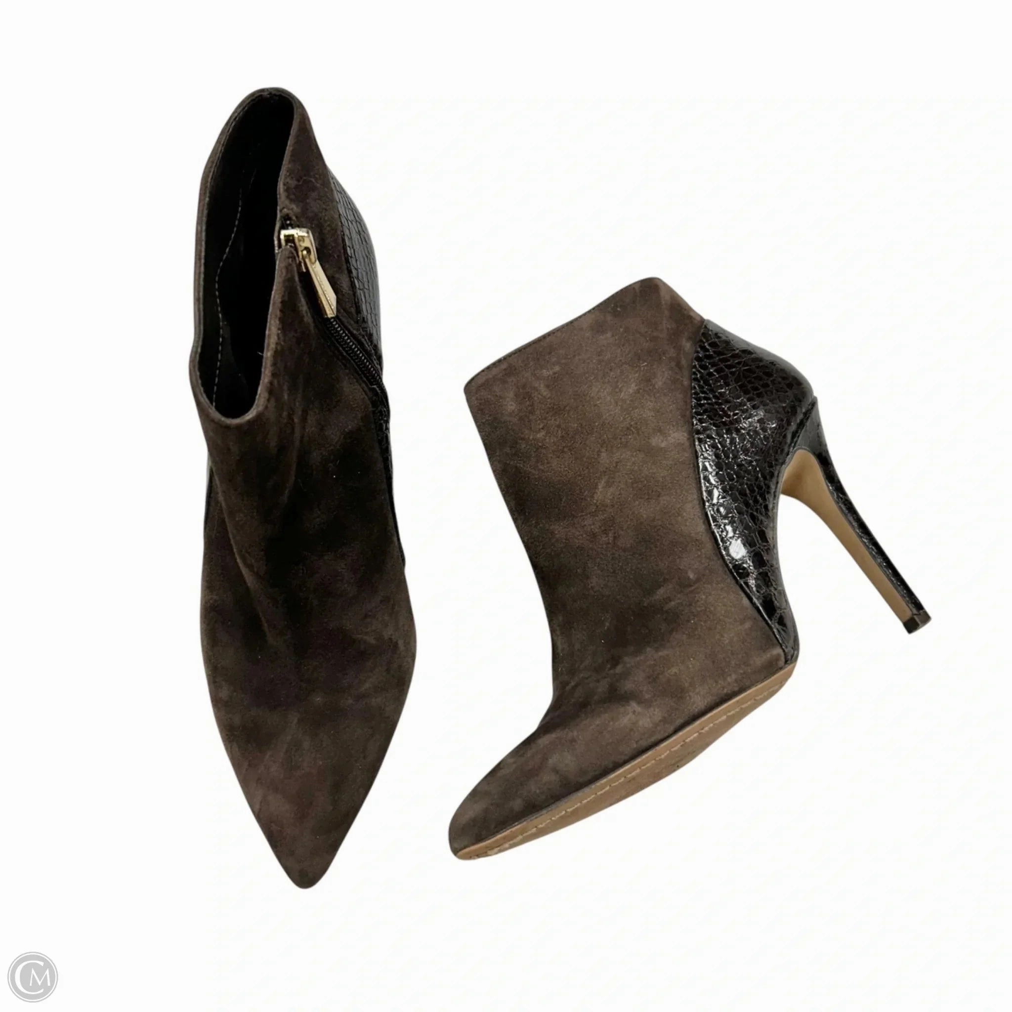 Boots Ankle Heels By Vince Camuto In Brown, Size: 8.5 Premium Quality