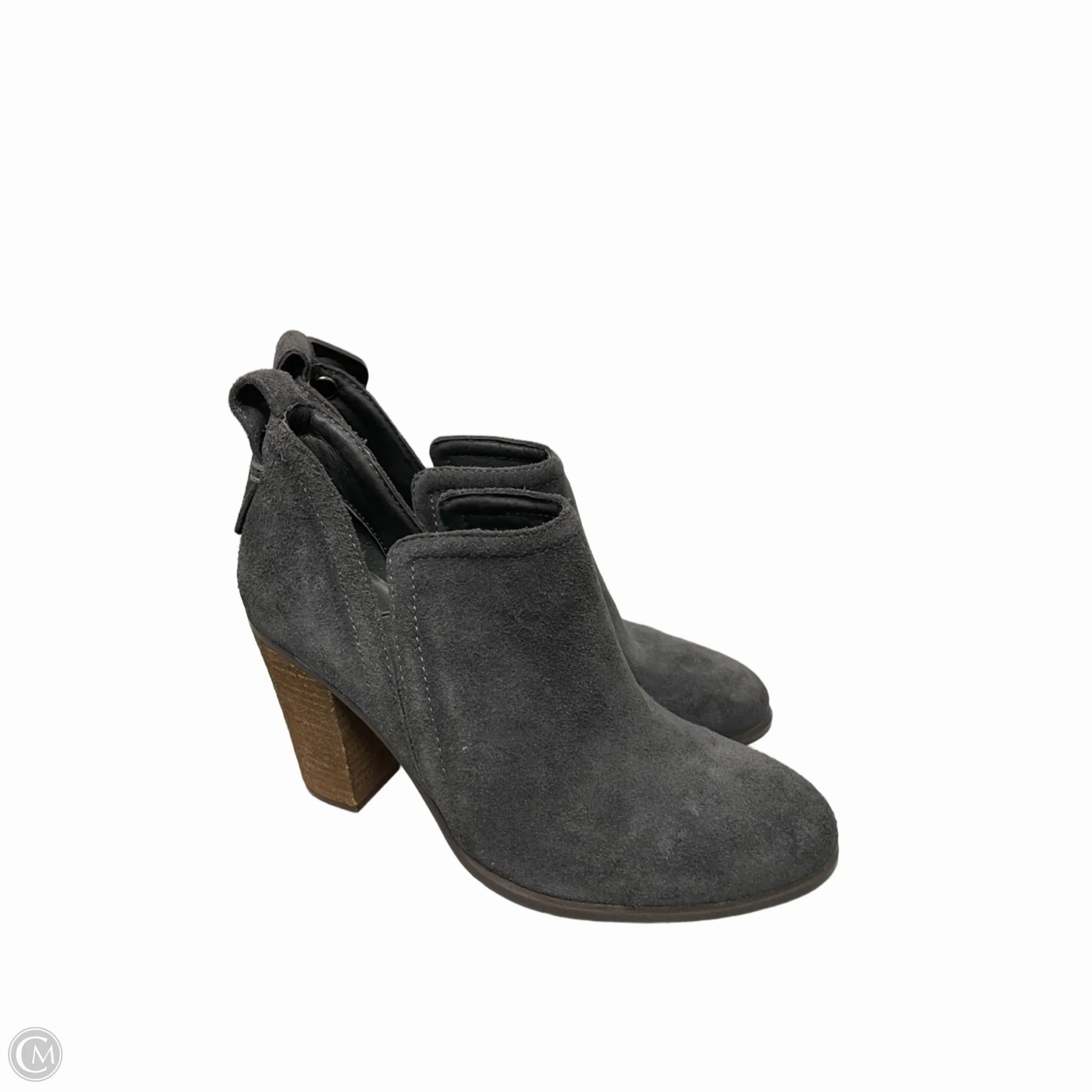Smooth Surface Boots Ankle Heels By Vince Camuto In Grey, Size: 7