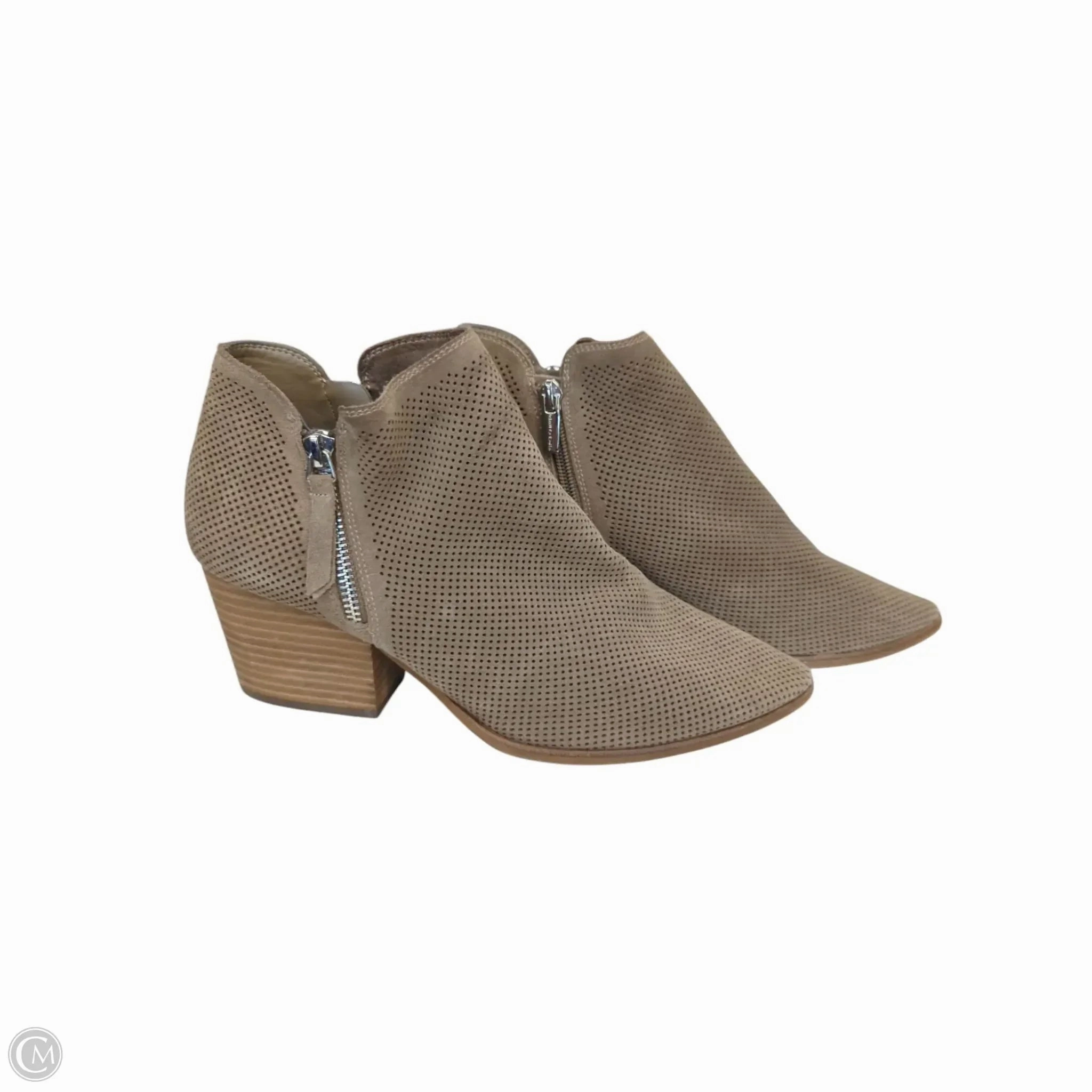 Boots Ankle Heels By Vince Camuto In Taupe, Size: 11 Low Profile Silhouette