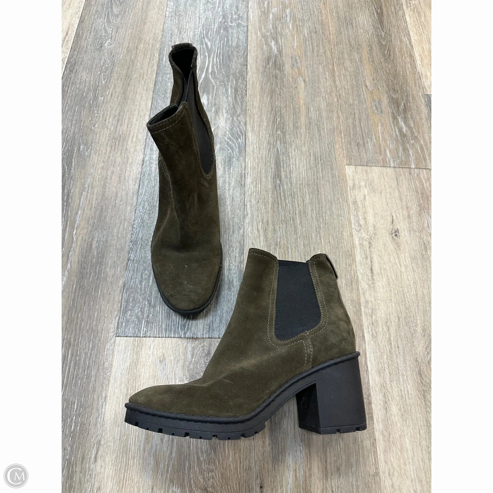 Boots Ankle Heels By Vince In Green, Size: 7.5 Sharp Look