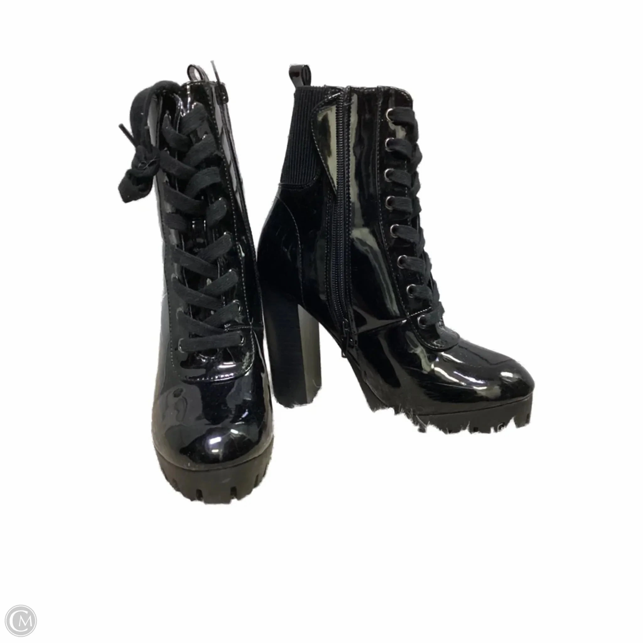 Boots Ankle Heels By Wild Diva In Black, Size: 6 Minimal Look