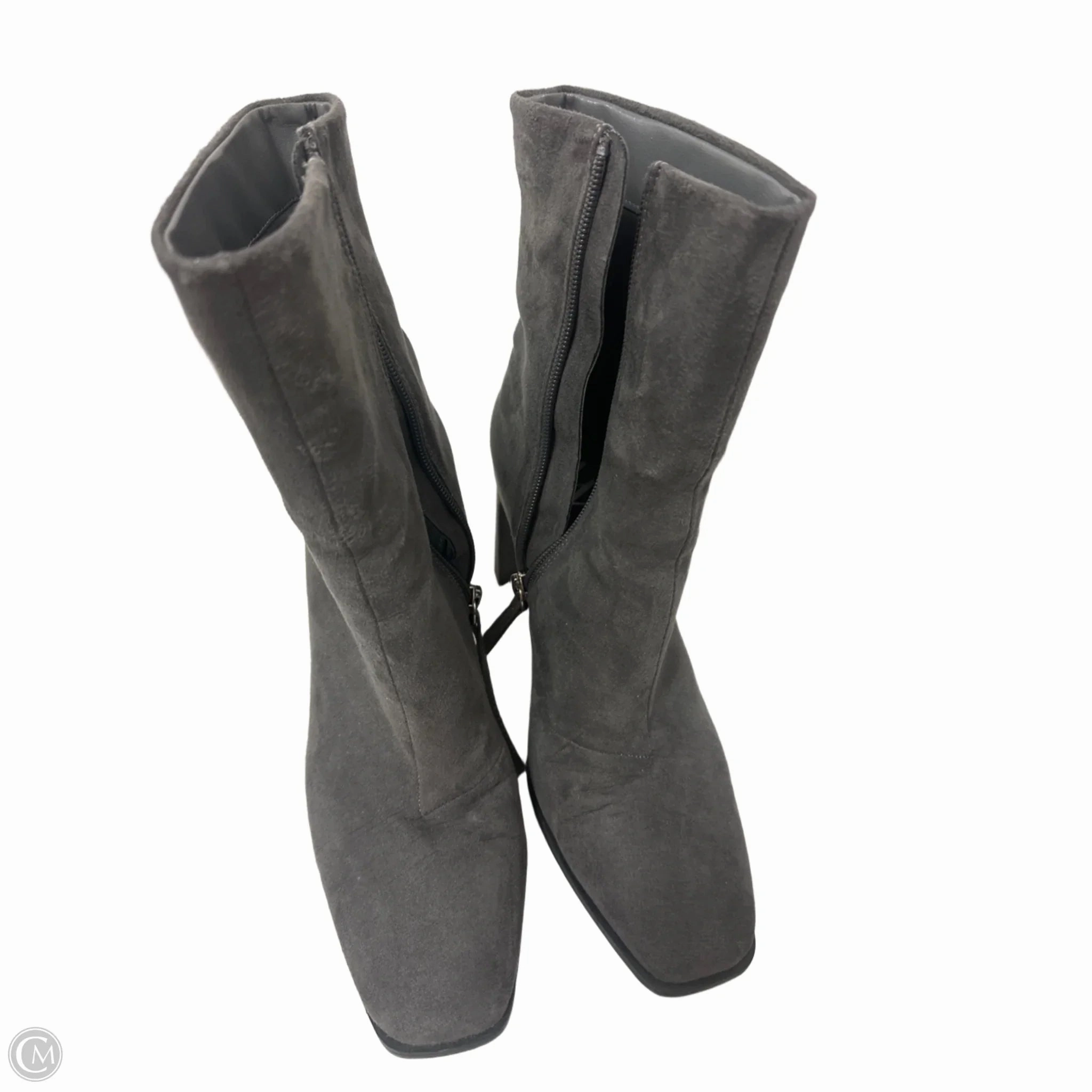 Boots Ankle Heels By Worthington In Grey, Size: 6.5 Padded Interior Snow Trekker Anti   Odor