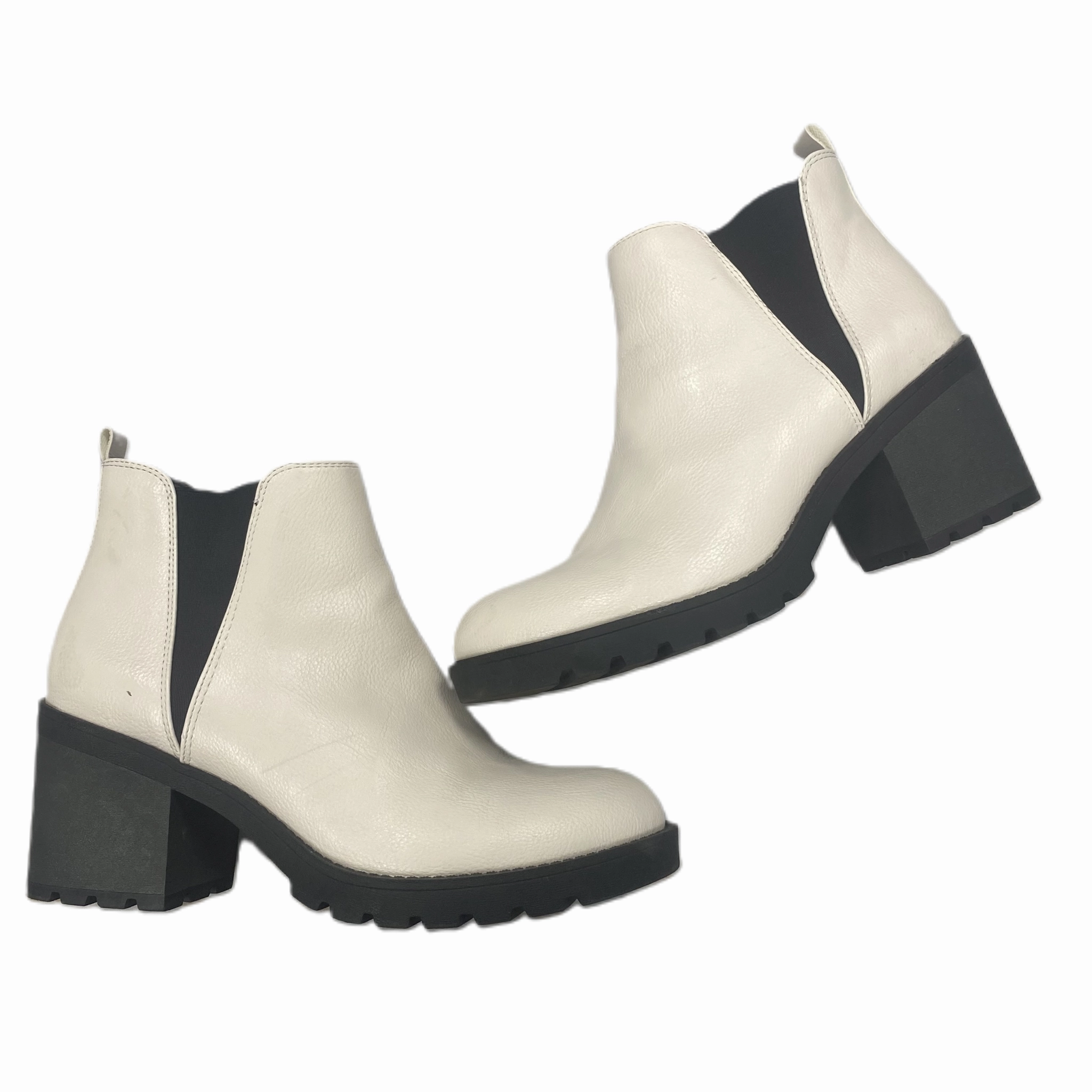 Boots Ankle Heels By Xappeal In Black & Cream, Size: 9.5 Air Move