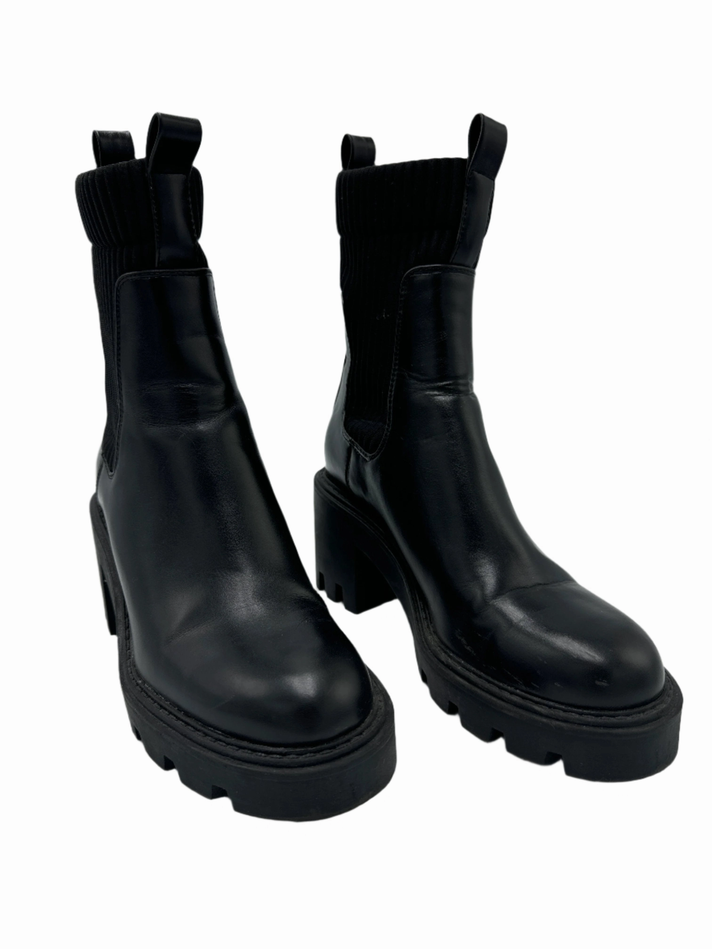 Comfort Lining Hiking Trails Breathable Morning Walk Boots Ankle Heels By Zara In Black, Size: 6