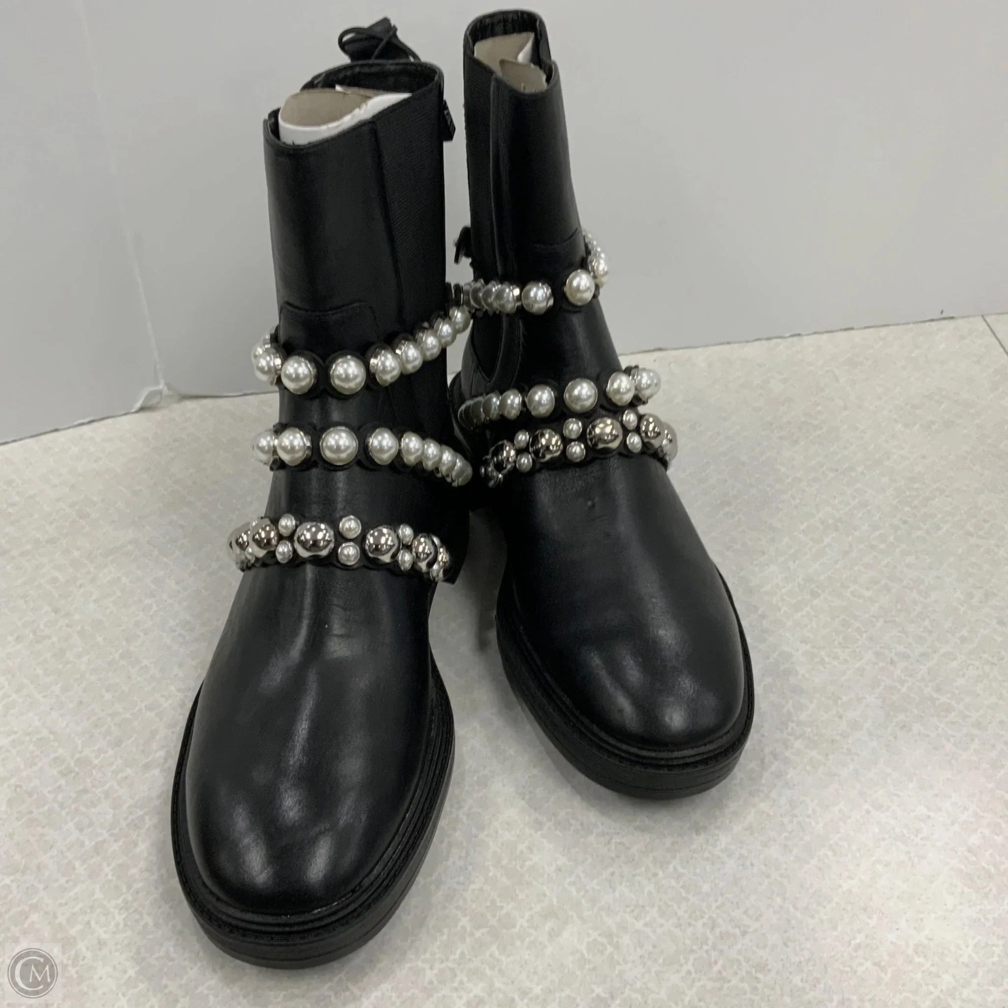 Running Boots Ankle Heels By Zara In Black, Size: 7.5