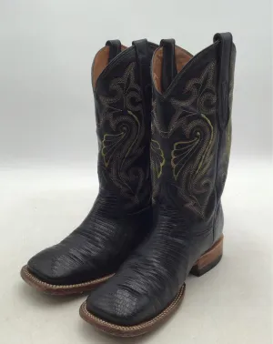 Botas Diligencia Men's Black Leather Cowboy Western Boots - Size 40