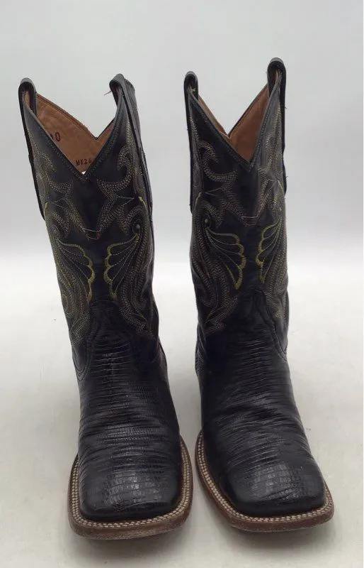 Botas Diligencia Men's Black Leather Cowboy Western Boots - Size 40