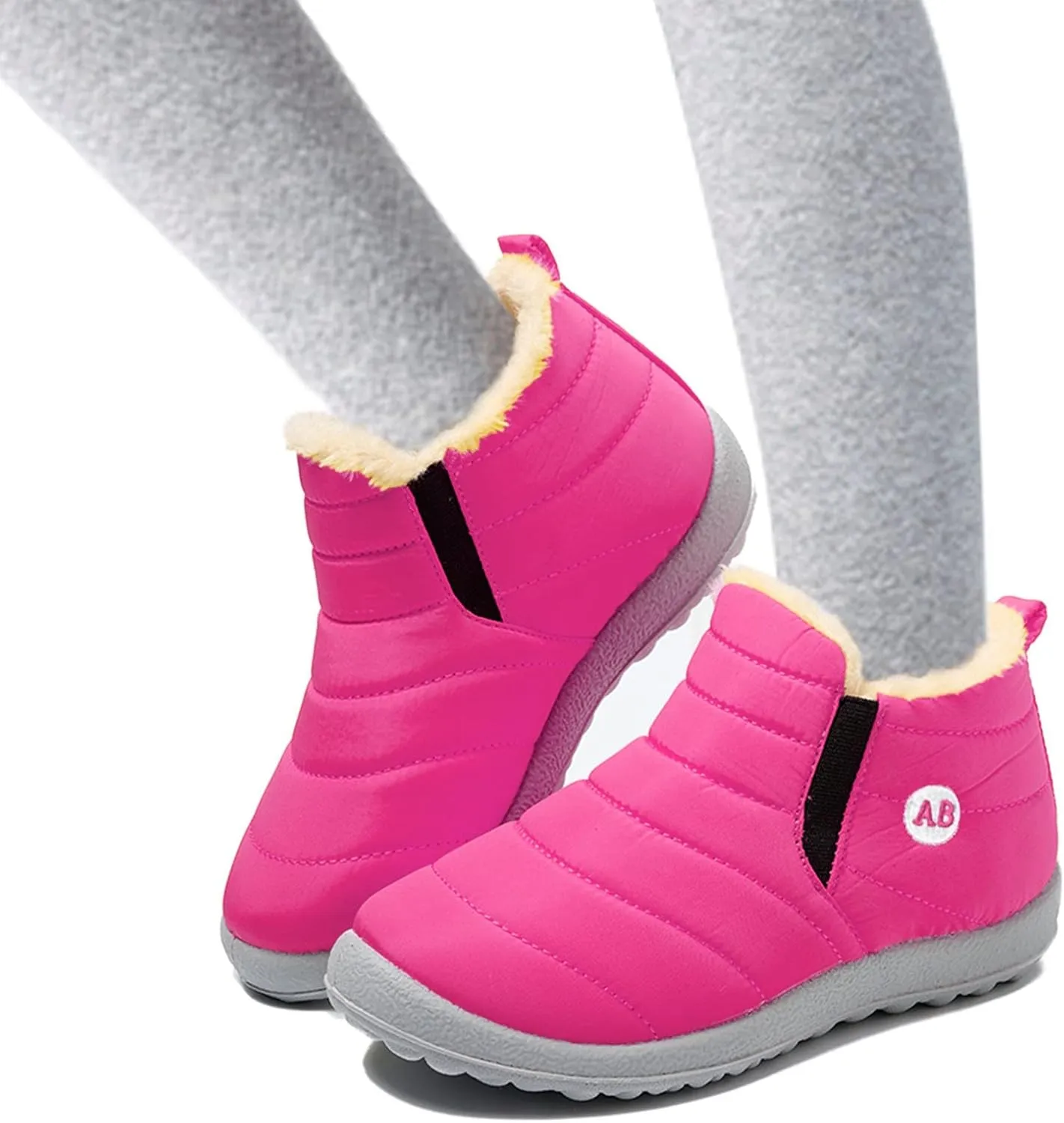 Boys Girls House Solid Plush Sneakers Winter Boots Flat Splashing Warm Short Tube Snow Boots High Heel Boots