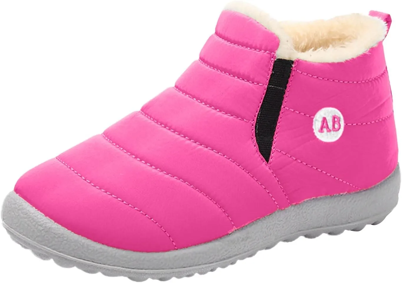 Boys Girls House Solid Plush Sneakers Winter Boots Flat Splashing Warm Short Tube Snow Boots High Heel Boots