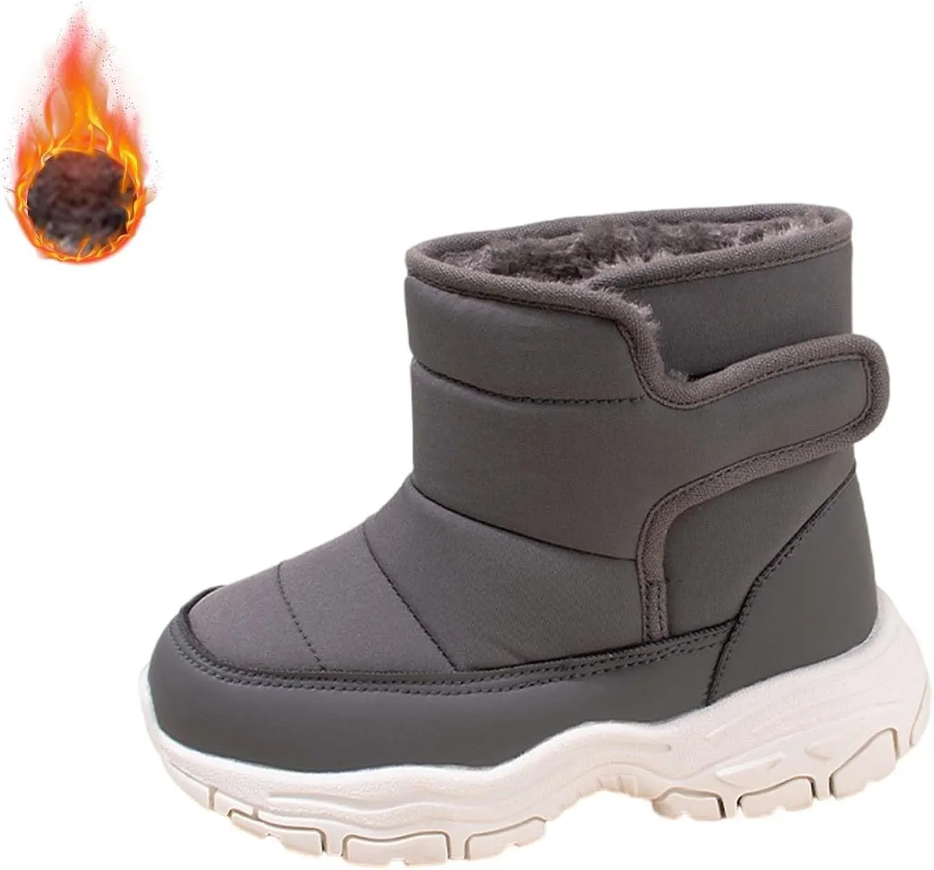 Boys Kids Winter Snow Boots Soft Sole Shoes Water-Proof Fleece Fr Lined Hiking Sneaker Outdoor Sports Shoes
