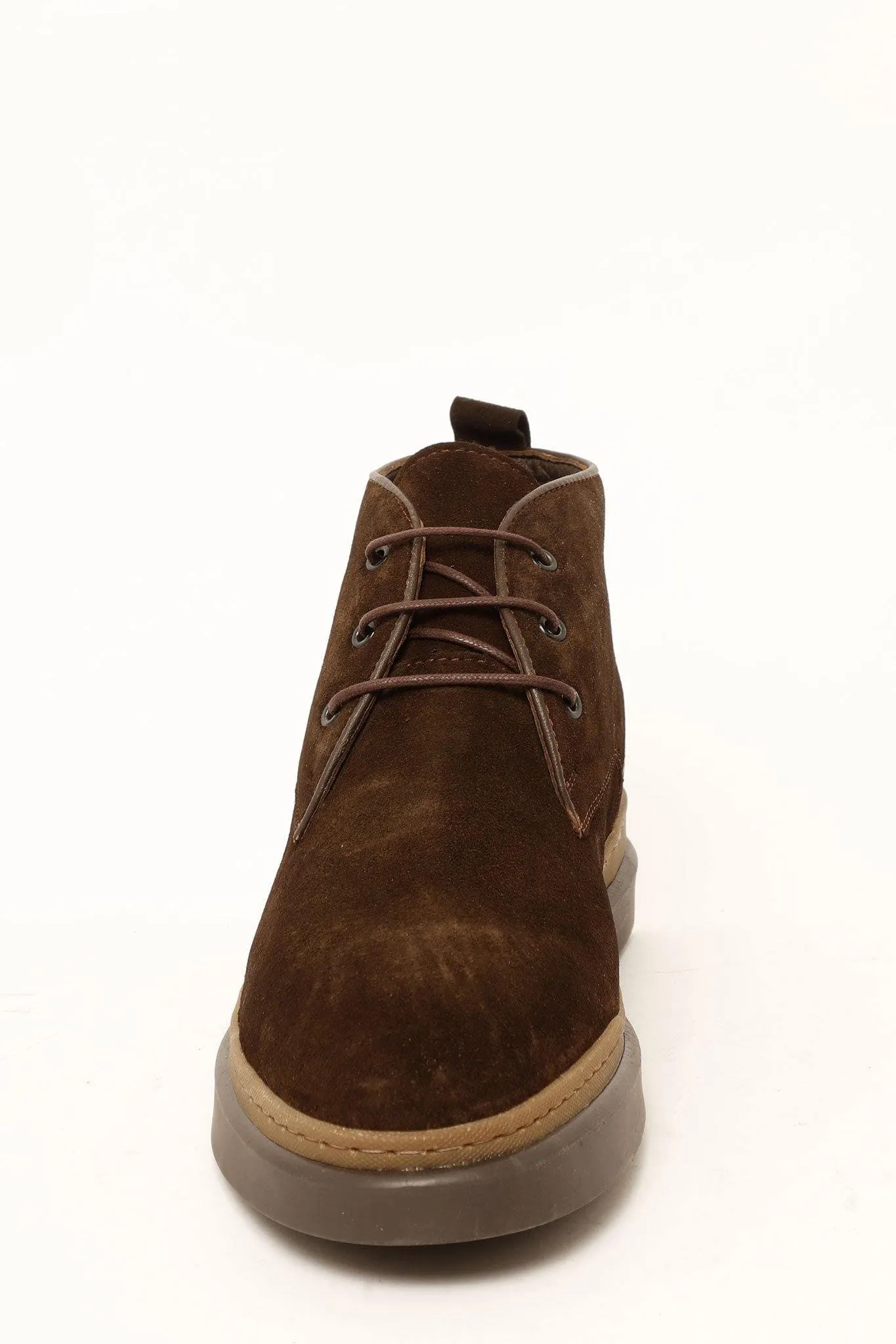 BRANCO SUEDE ANKLE BOOTS IN DARK BROWN