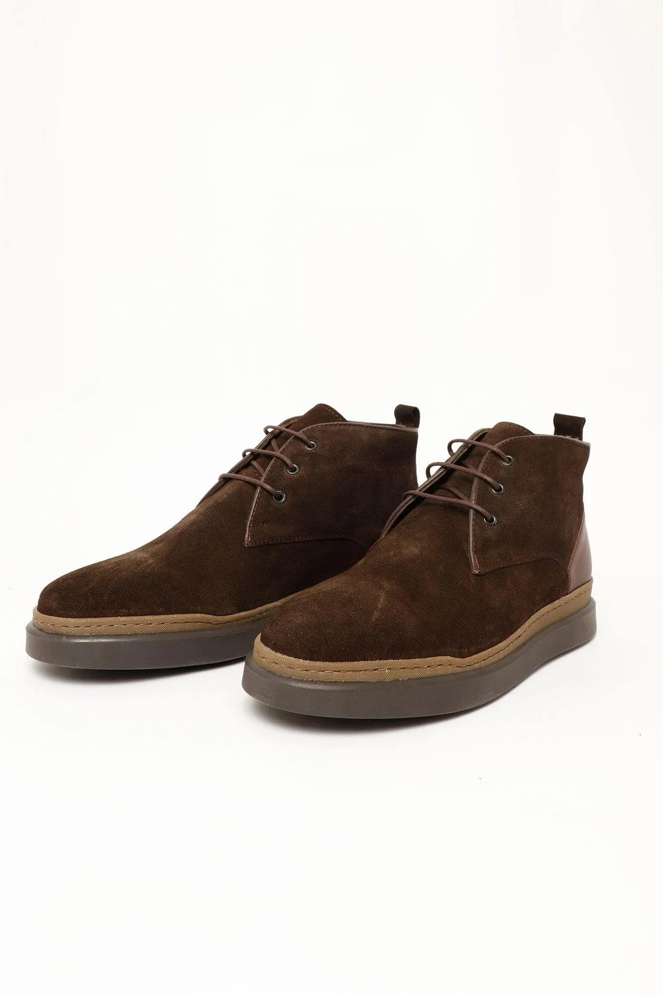 BRANCO SUEDE ANKLE BOOTS IN DARK BROWN