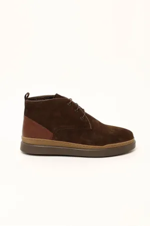 BRANCO SUEDE ANKLE BOOTS IN DARK BROWN