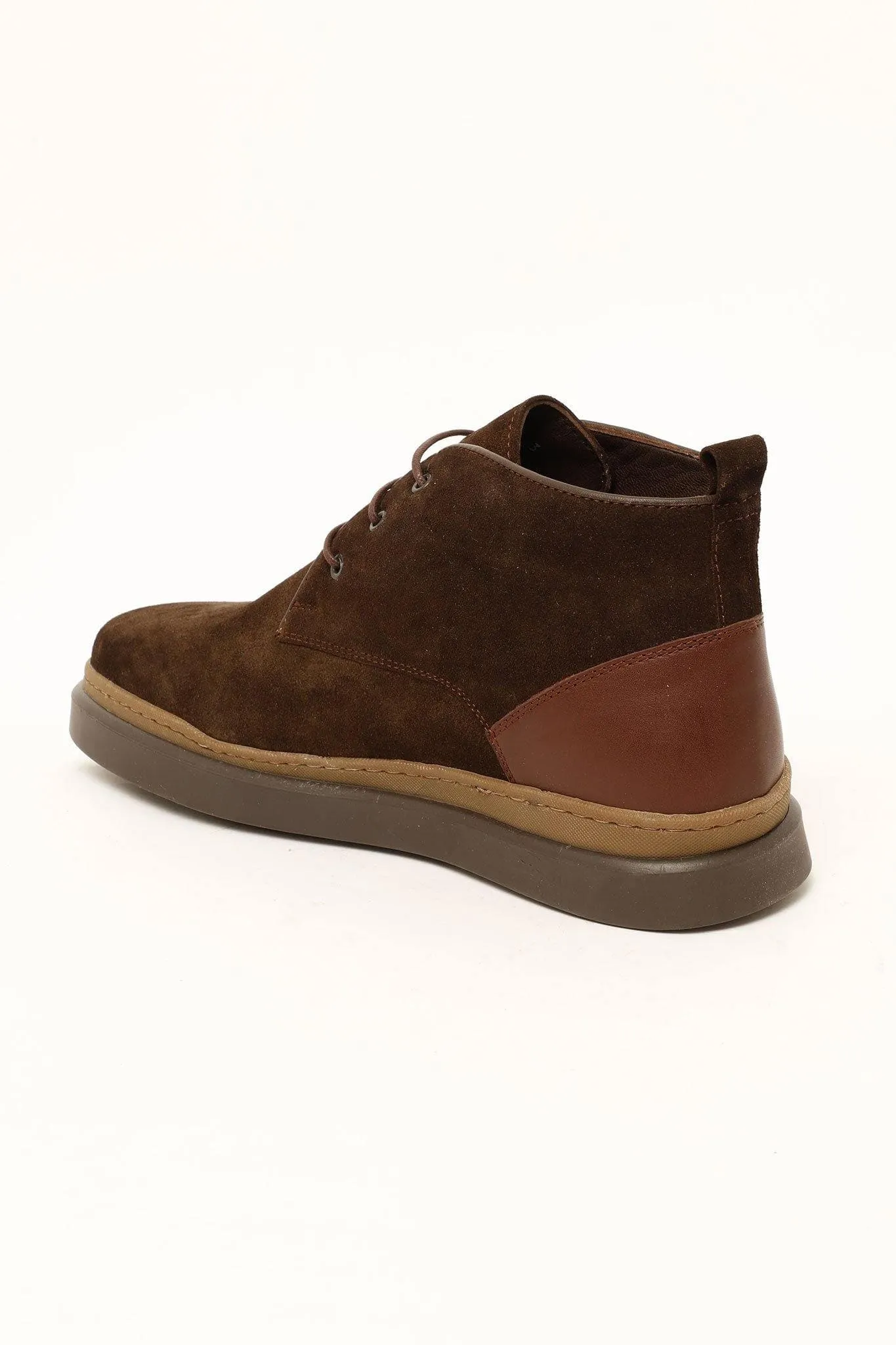 BRANCO SUEDE ANKLE BOOTS IN DARK BROWN