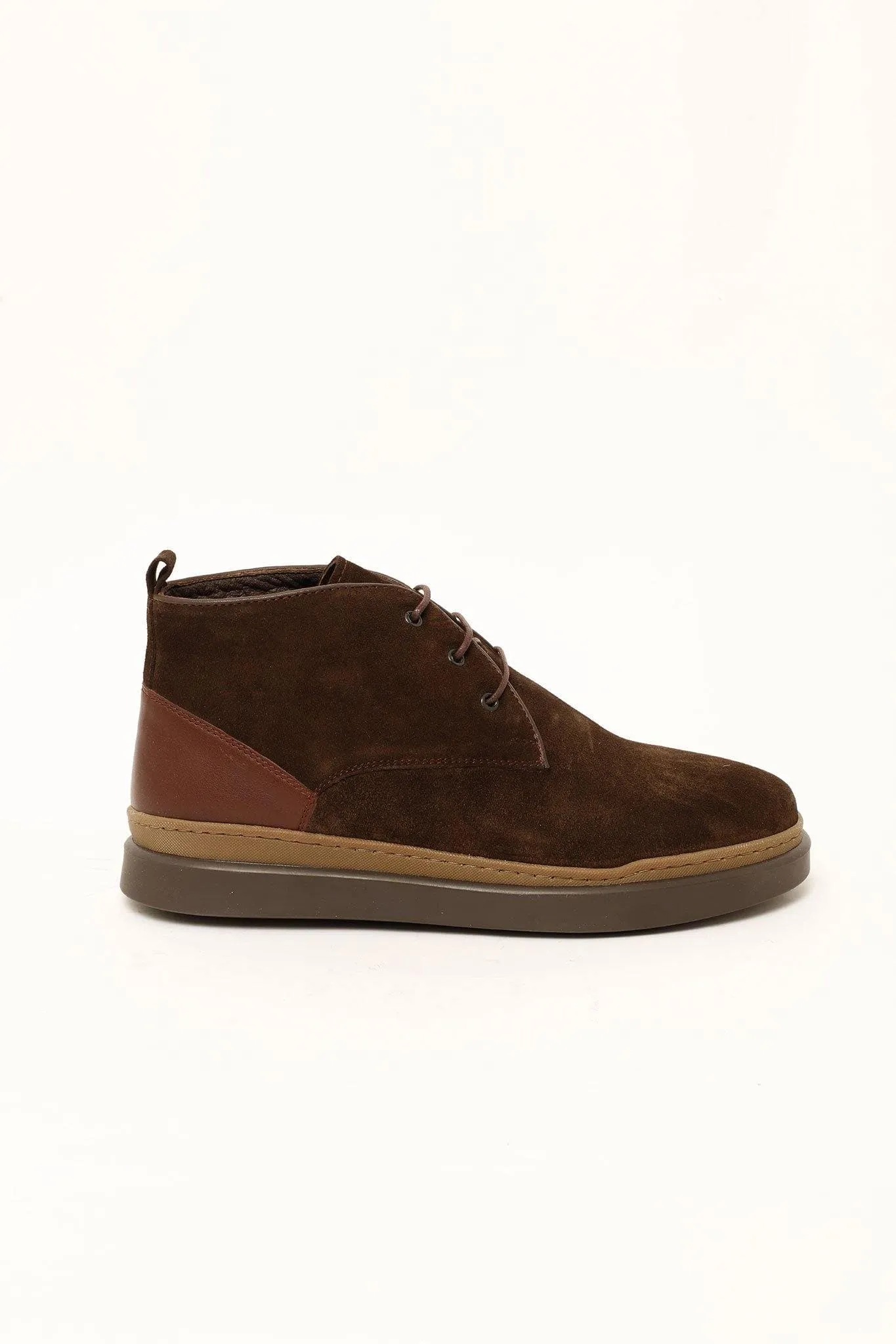 BRANCO SUEDE ANKLE BOOTS IN DARK BROWN