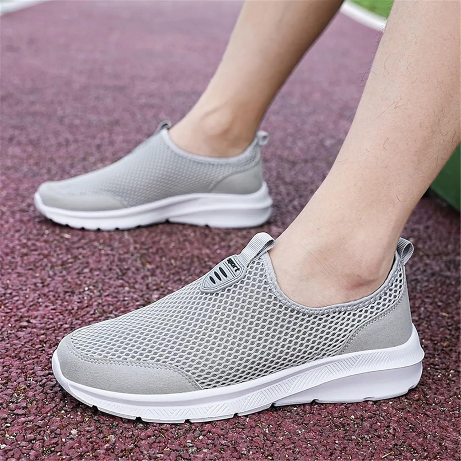 Breathable Diabetic Shoes for Men Comfortable Breathable Stretch Canvas Slip On Sneaker Versatile Elderly Shoes