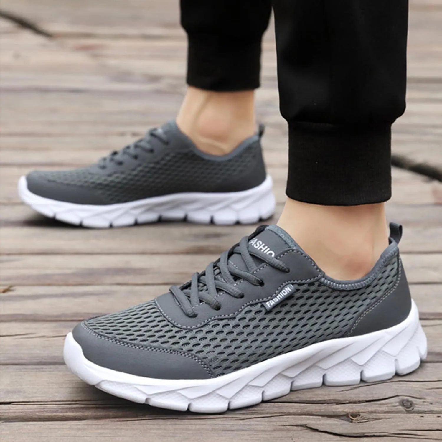 Breathable Diabetic Shoes for Men Slip On Lightweight Breathable Fashion Sneaker Arch Support Plantar Fasciitis