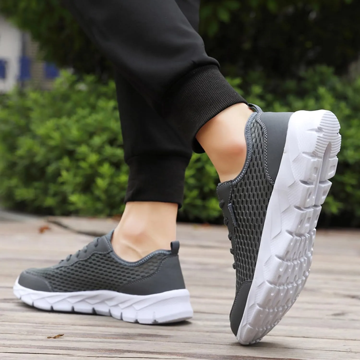 Breathable Diabetic Shoes for Men Slip On Lightweight Breathable Fashion Sneaker Arch Support Plantar Fasciitis