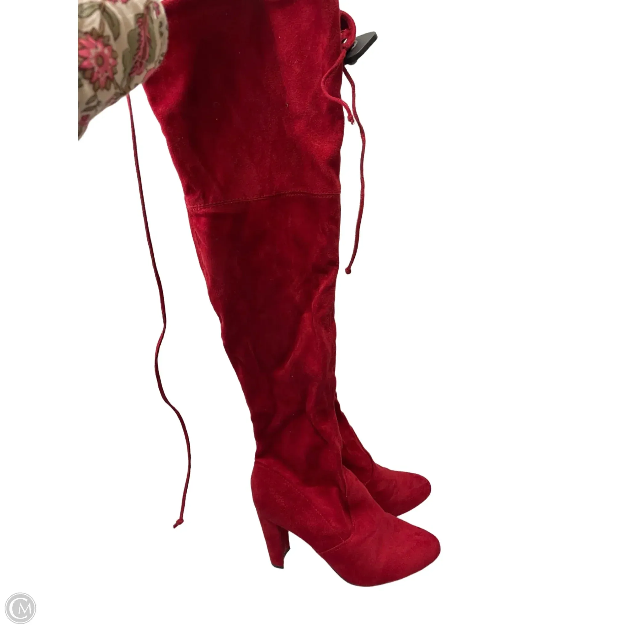 Soft Lining Boots Knee Heels By Wild Diva In Red, Size: 6