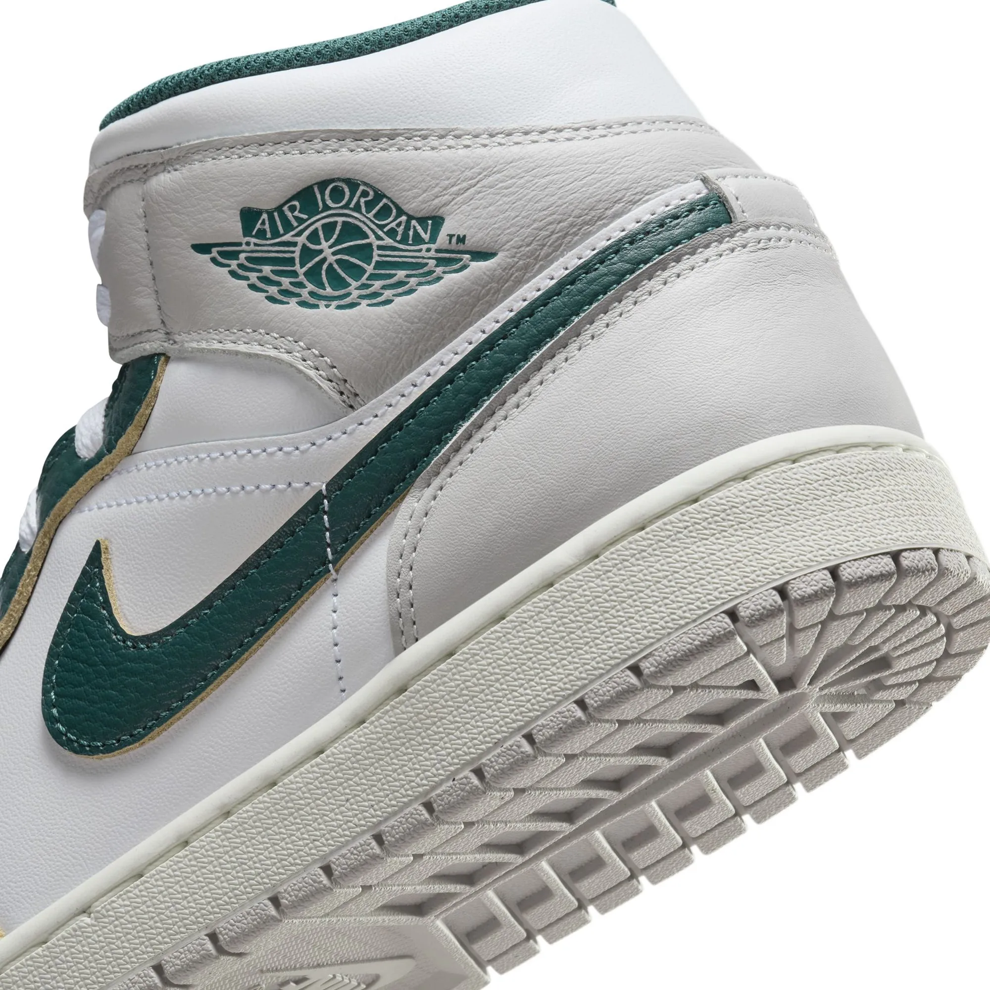 Energy Return Plate Flex Fold Heel Structure Air Jordan 1 Mens Mid Oxidized Green Shoes