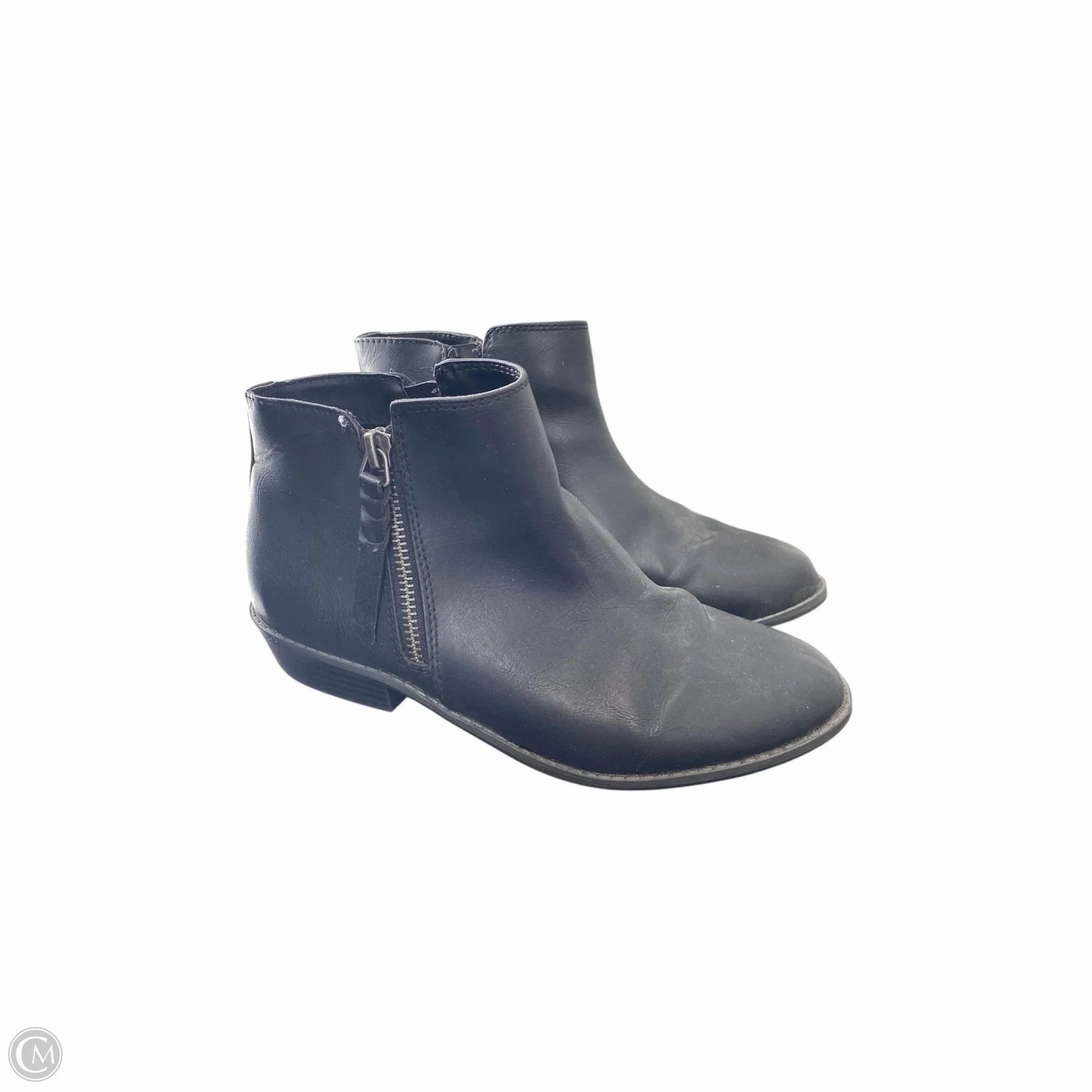 Boots Ankle Flats By Clothes Mentor In Black, Size: 5 Wide Cut Cushioned Step Urban Commute