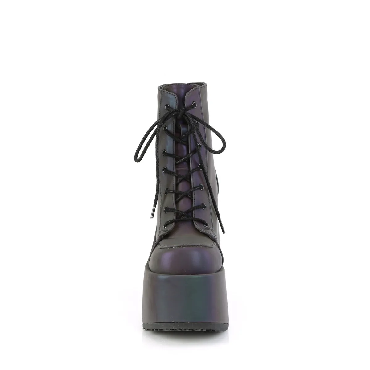 CAMEL-203 DemoniaCult Green Multi Reflective Sexy Women's Ankle Boots (Alternative Footwear)