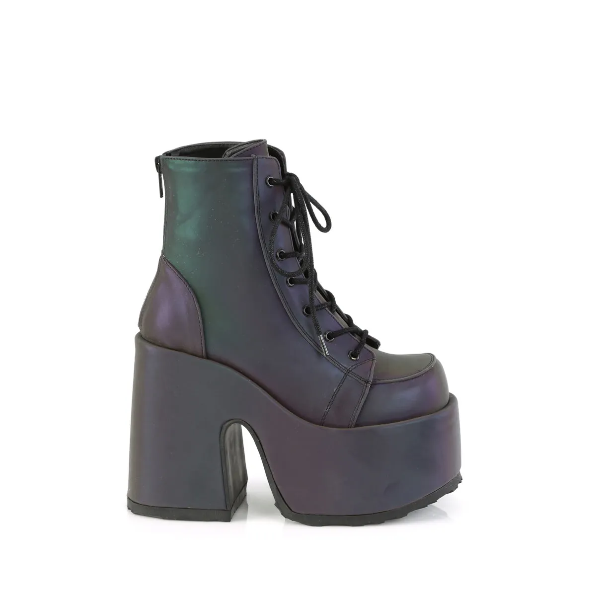 CAMEL-203 DemoniaCult Green Multi Reflective Sexy Women's Ankle Boots (Alternative Footwear)