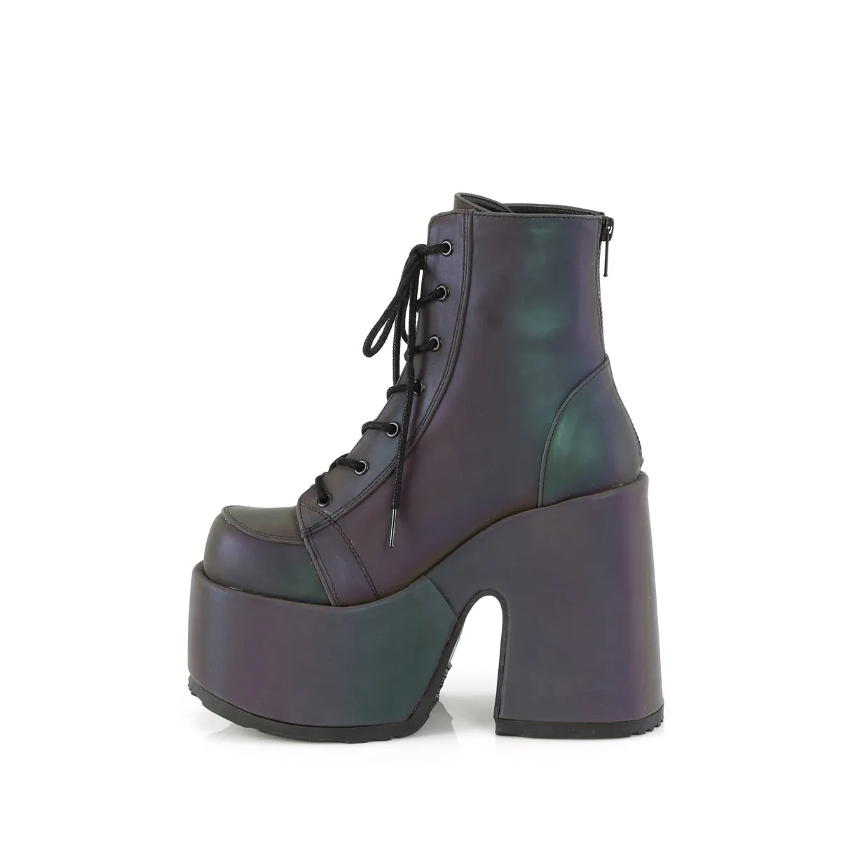 CAMEL-203 DemoniaCult Green Multi Reflective Sexy Women's Ankle Boots (Alternative Footwear)