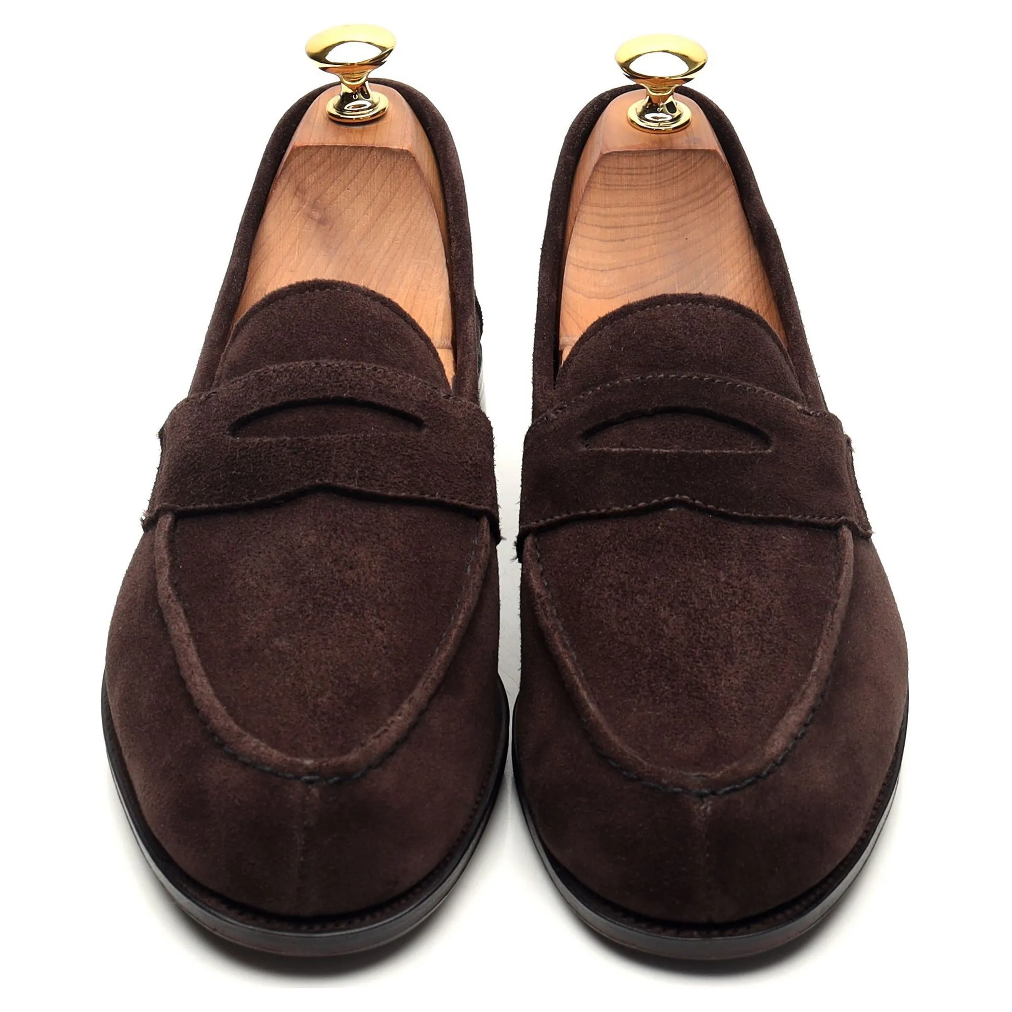 'Cannes' Dark Brown Suede Split Toe Loafer UK 6.5 E