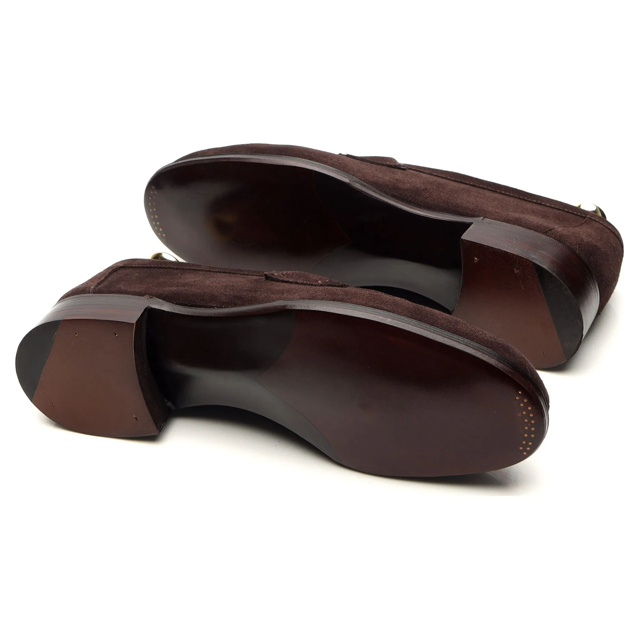 'Cannes' Dark Brown Suede Split Toe Loafer UK 6.5 E