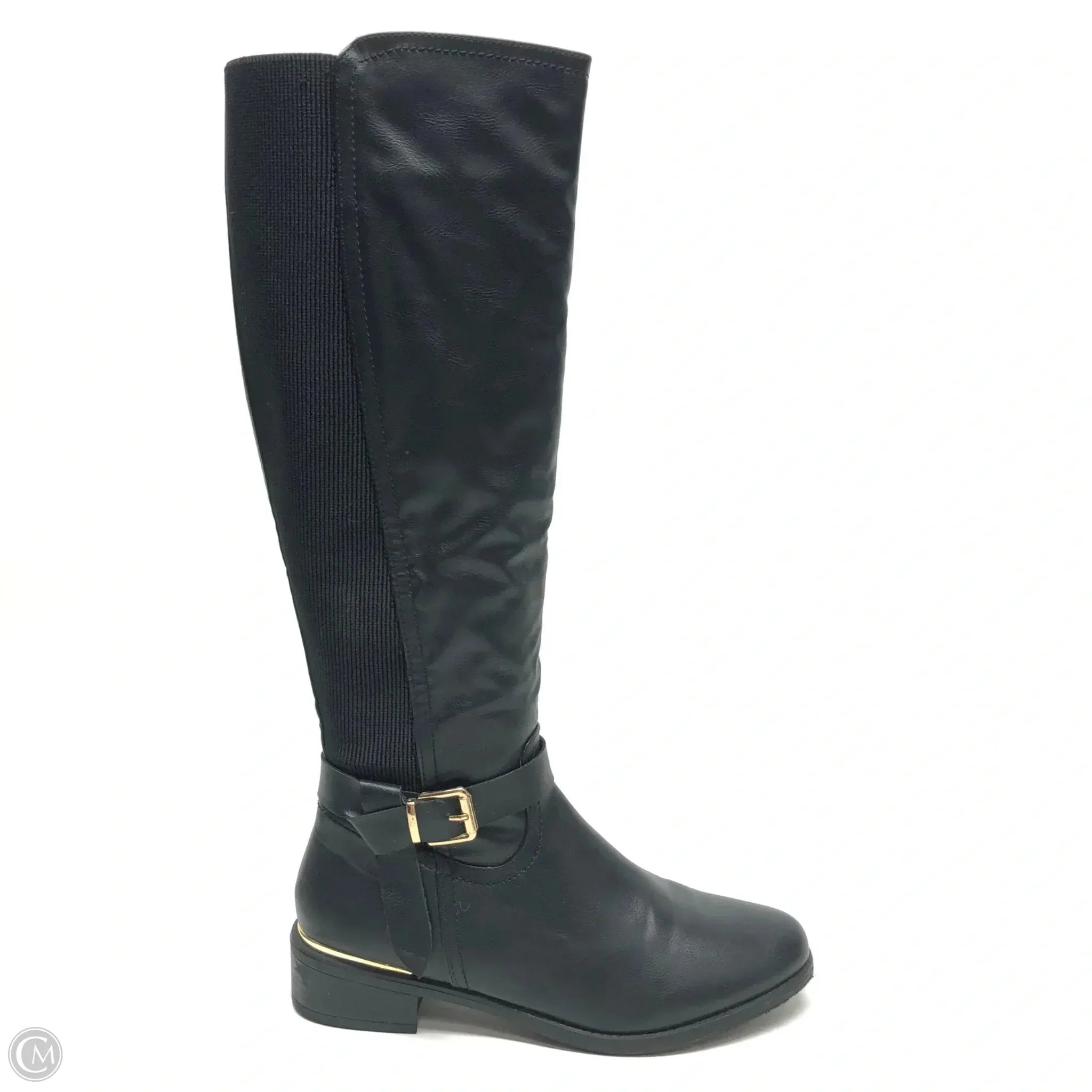 Boots Knee Heels By Top Moda In Black, Size: 10 Cold Weather Winter Ready