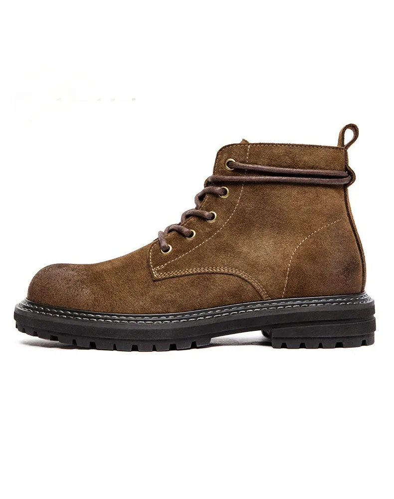 Casual Middle-Cut Brown Retro Tooling Men's Desert Boot