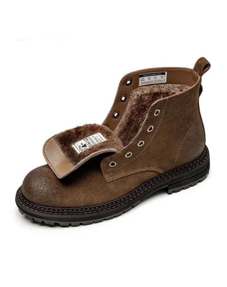 Casual Middle-Cut Brown Retro Tooling Men's Desert Boot