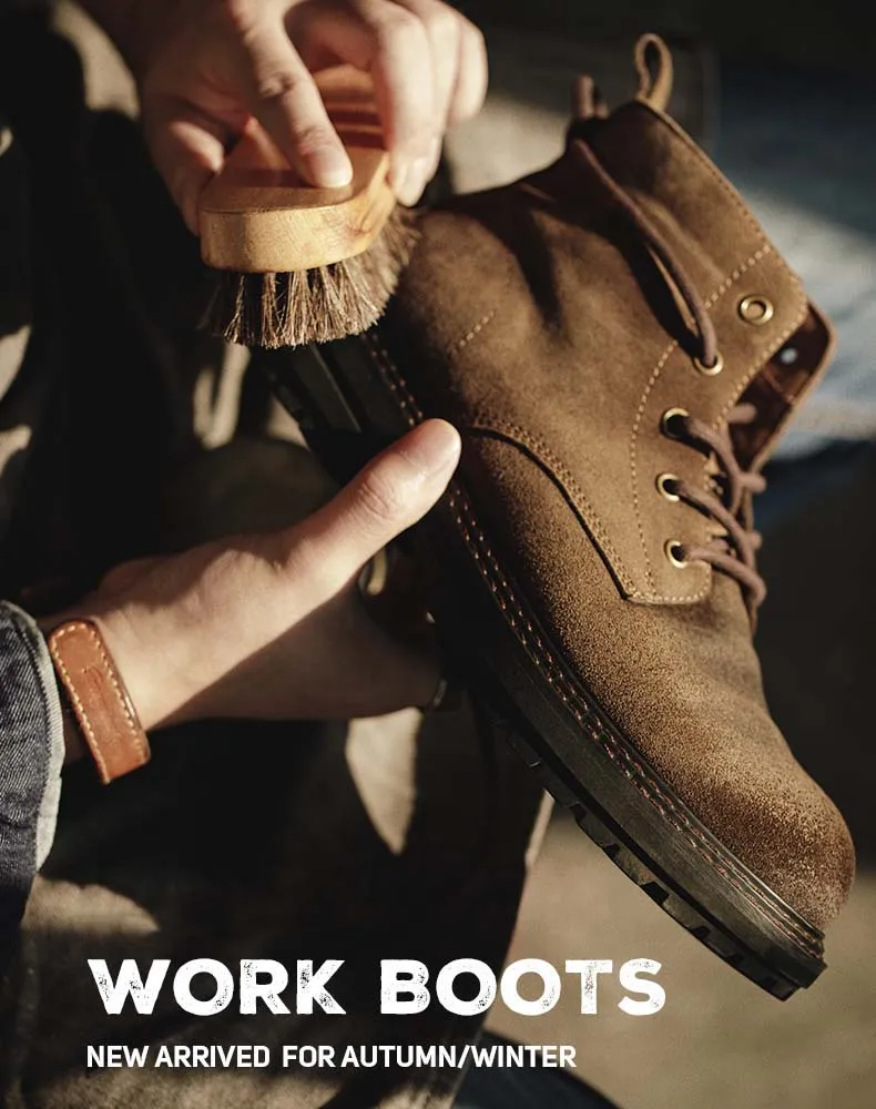 Casual Middle-Cut Brown Retro Tooling Men's Desert Boot