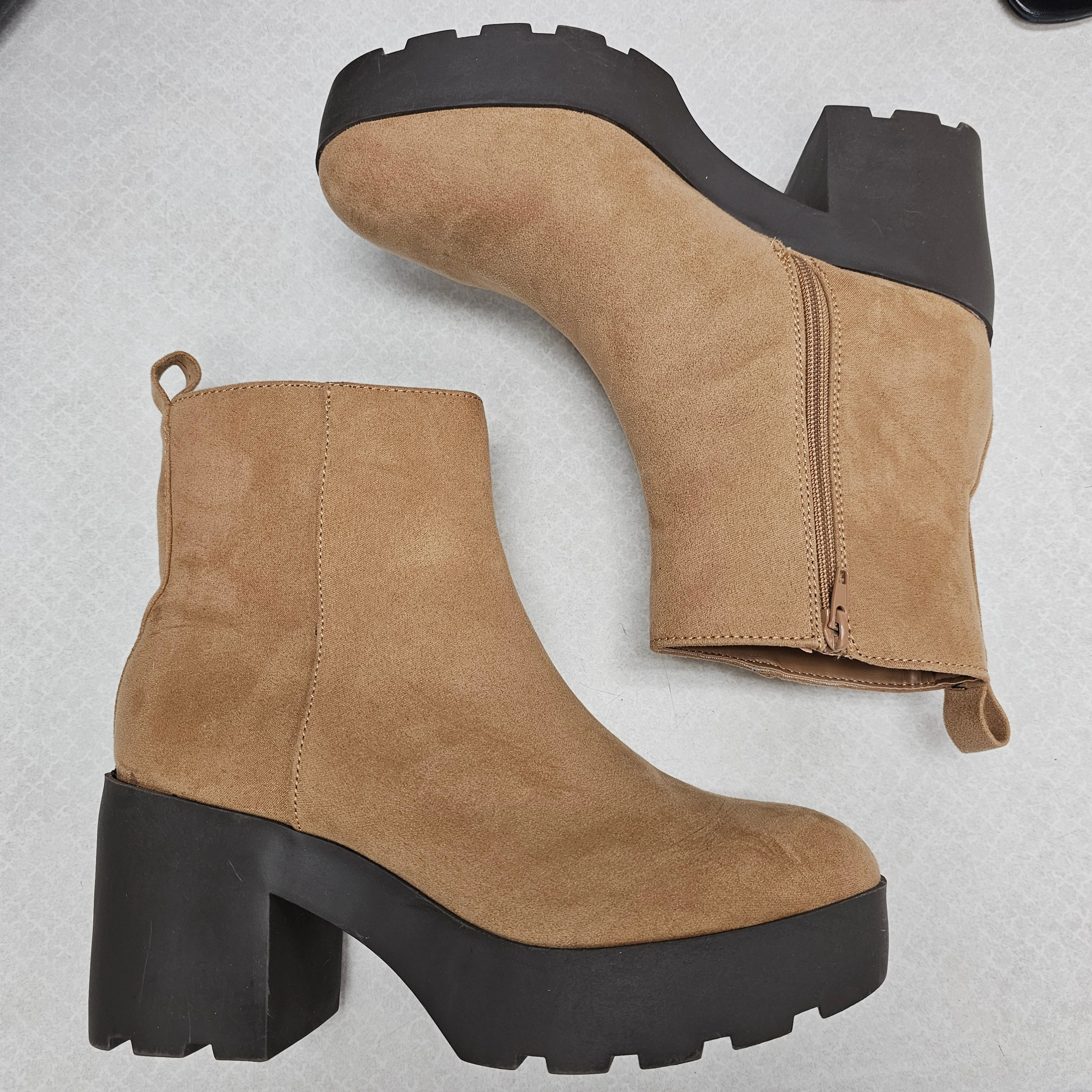 Cool Look All Day Comfort Design Boots Ankle Heels By Journee In Brown, Size:9