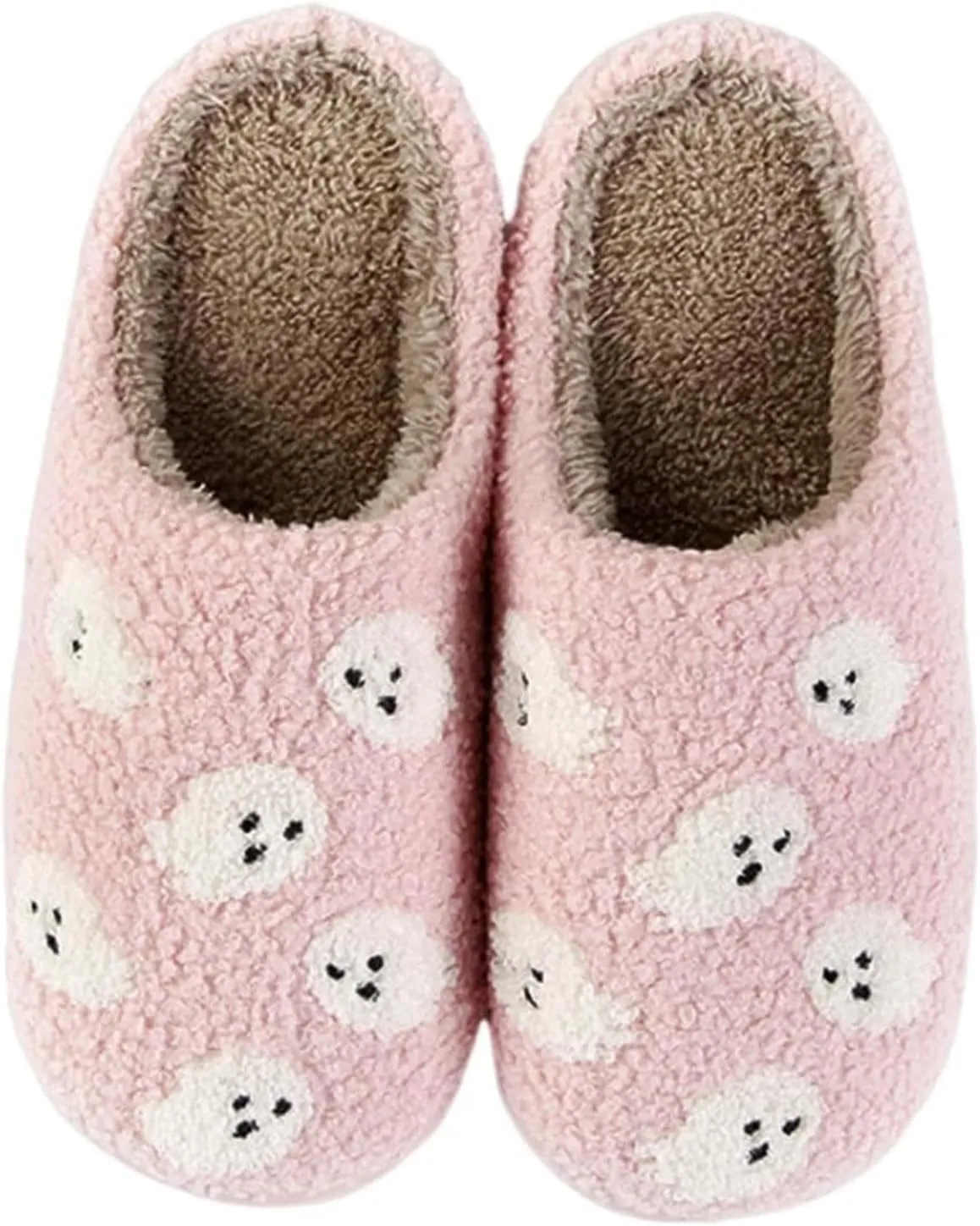 Cathalem Pumpkin Halloween Slippers for Women Men Memory Foam Cozy Plush Slippers Couple Indoor Hous Slippers