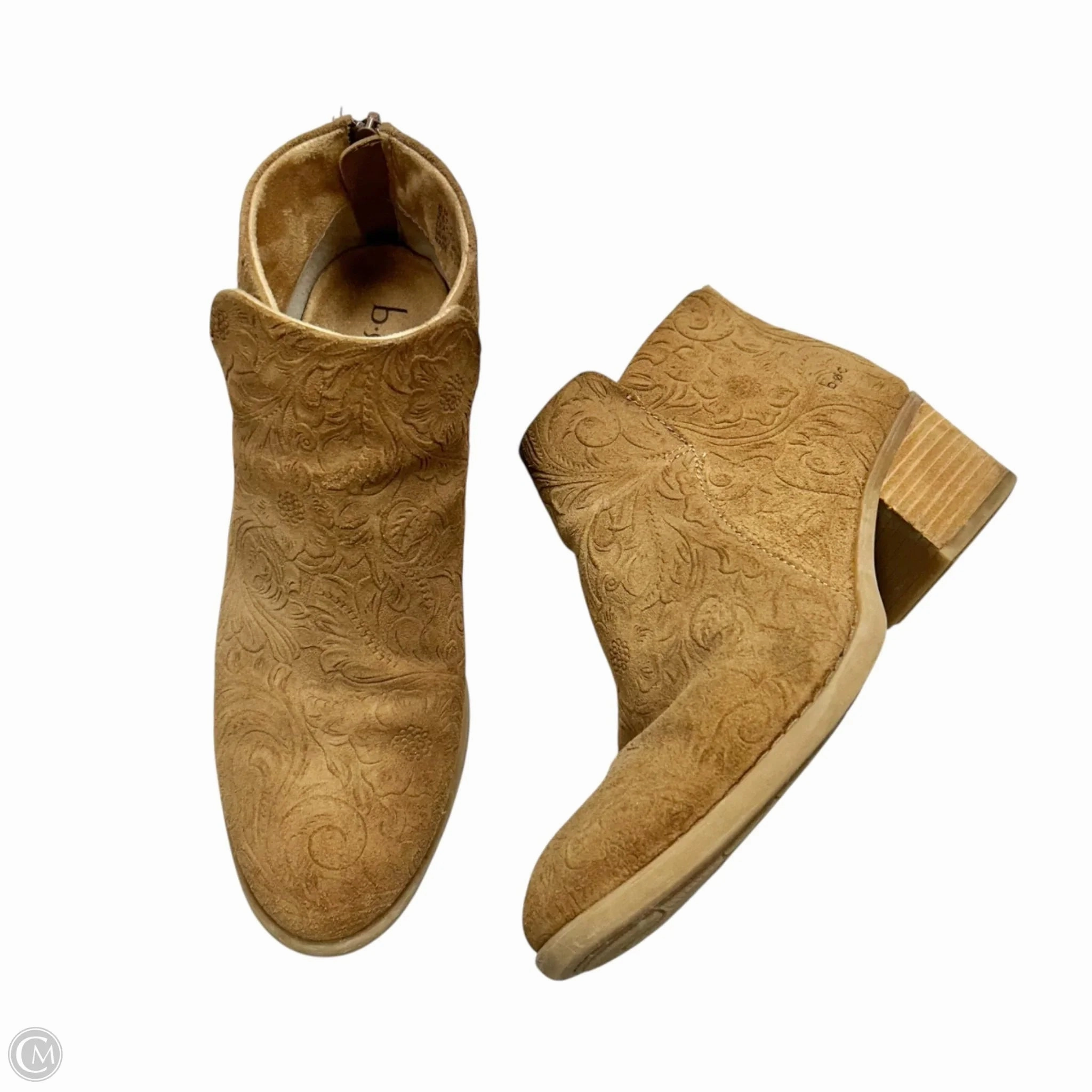 Boots Ankle Heels By Boc In Tan, Size: 8 Outdoor Use Silver Glow