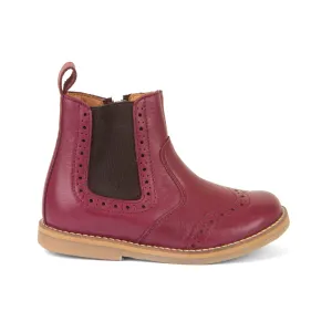 Chelys Brogue Chelsea Boot in Bordeaux Leather