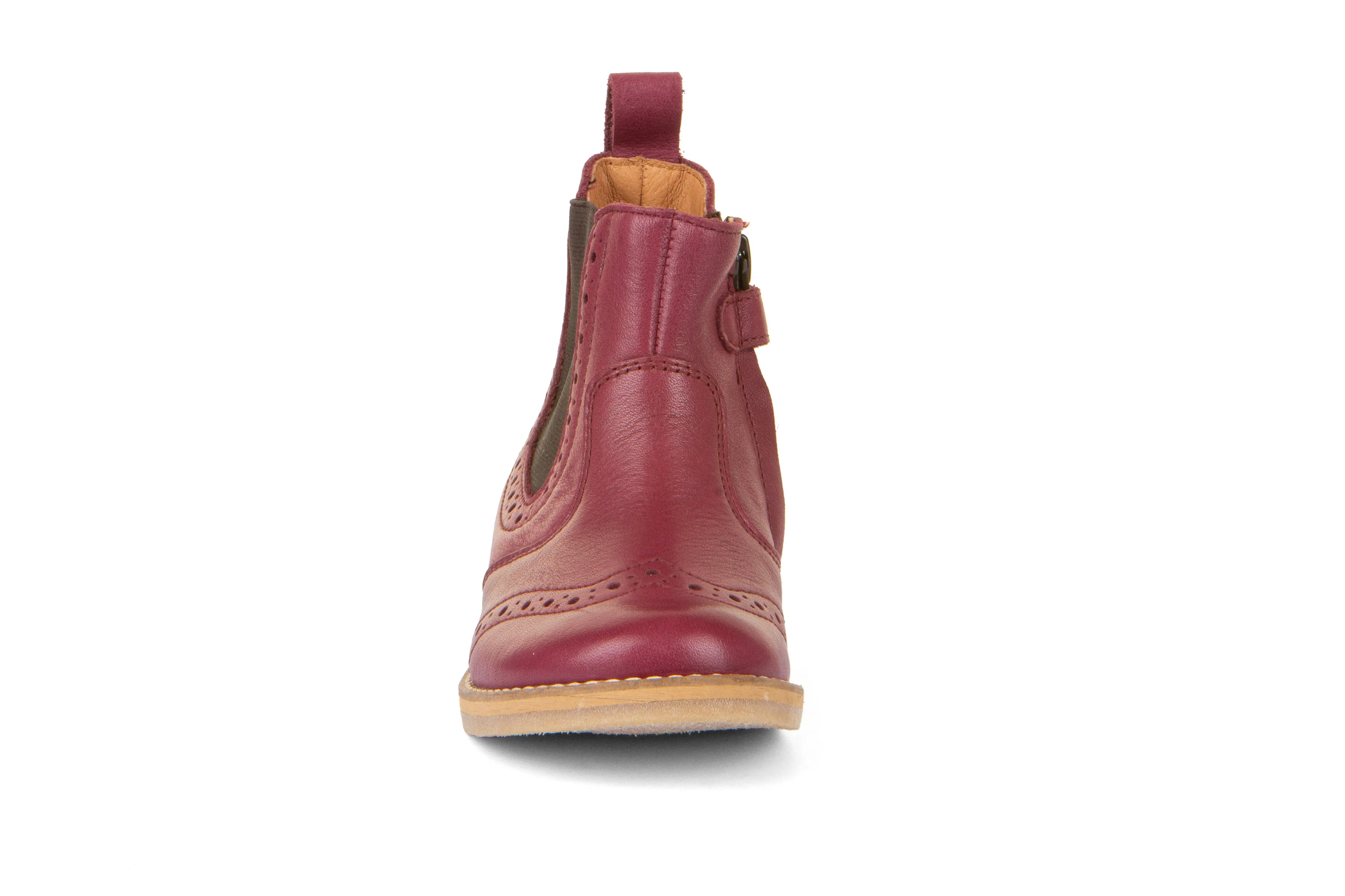 Chelys Brogue Chelsea Boot in Bordeaux Leather