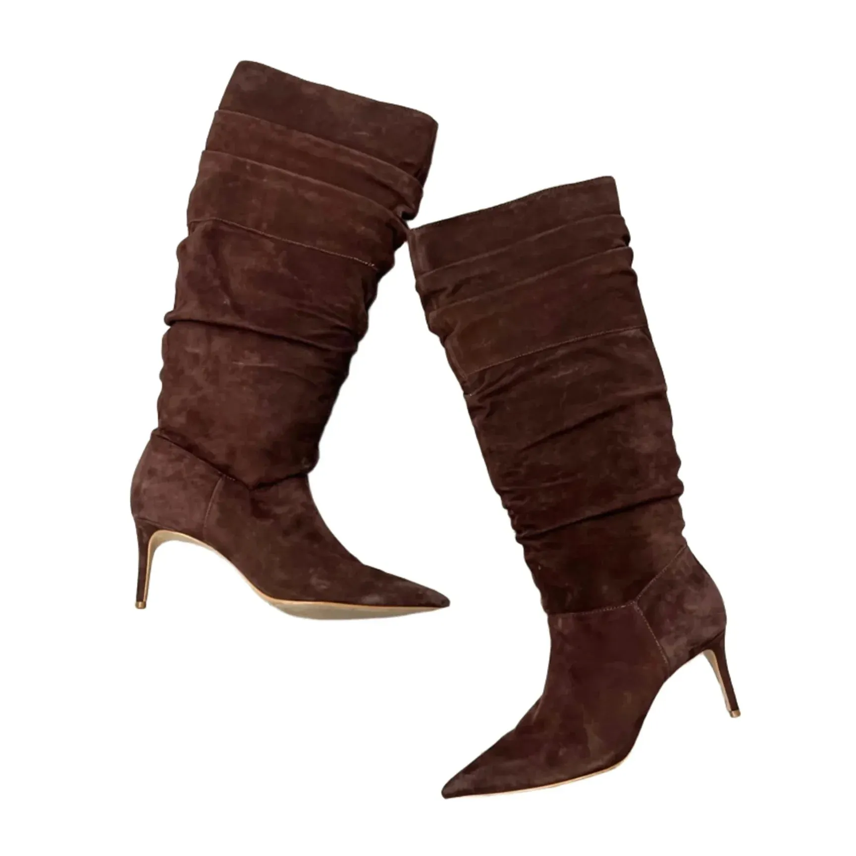 Boots Knee Heels By Schultz In Brown, Size: 9.5 Sexy Fit