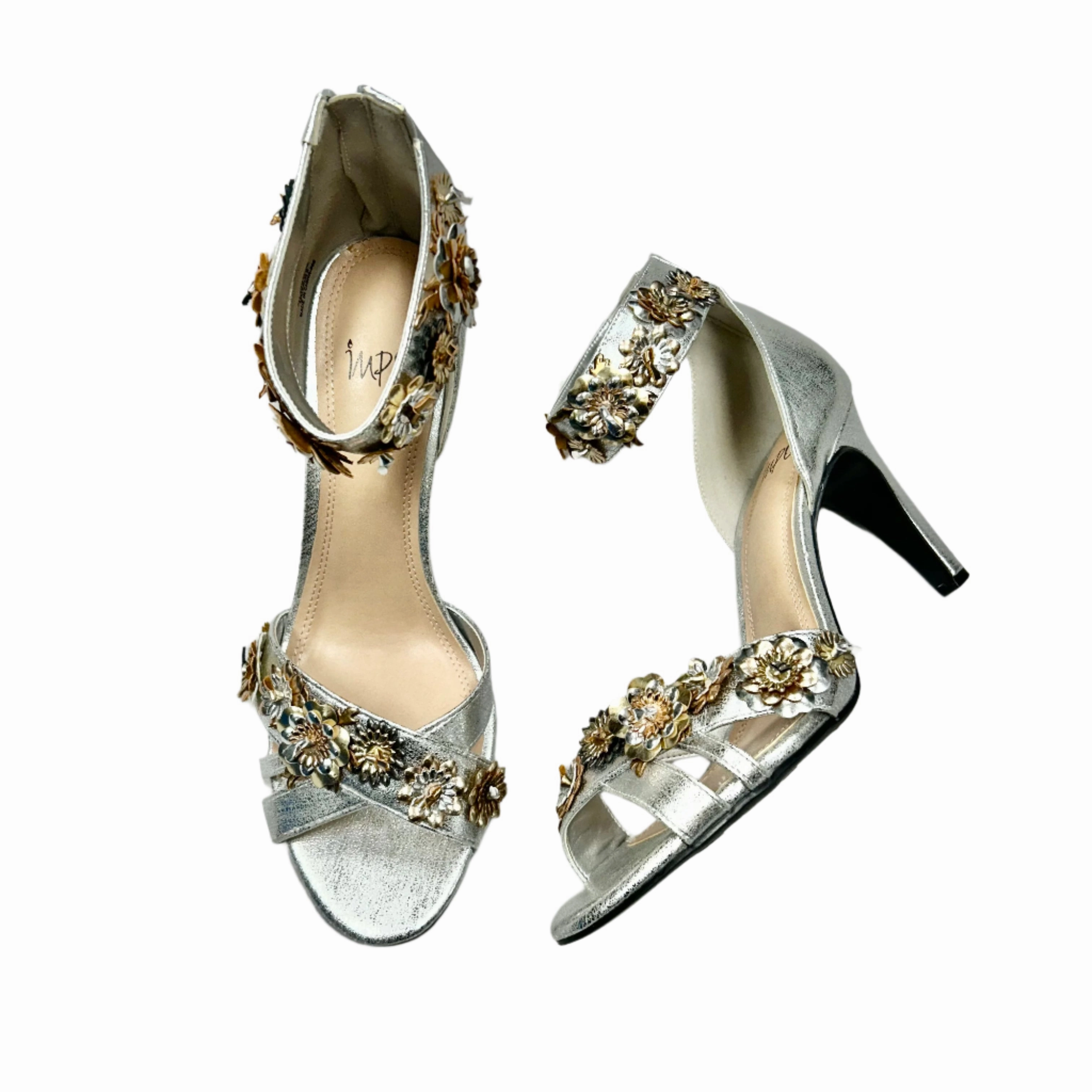 Bridal Pumps Shoes Heels Stiletto By Impo In Silver, Size: 10