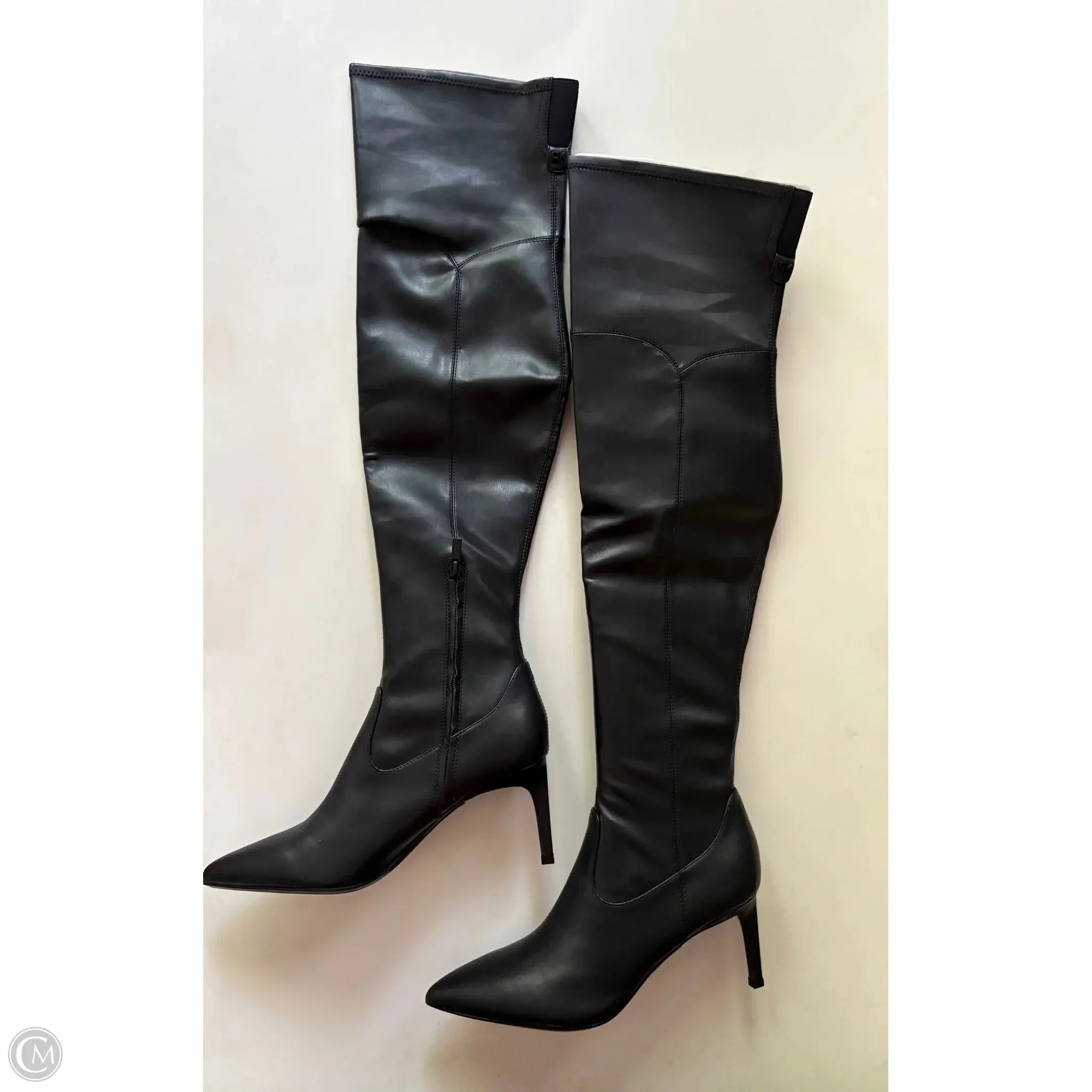 Cold Walk Boots Knee Heels By Calvin Klein In Black, Size: 10