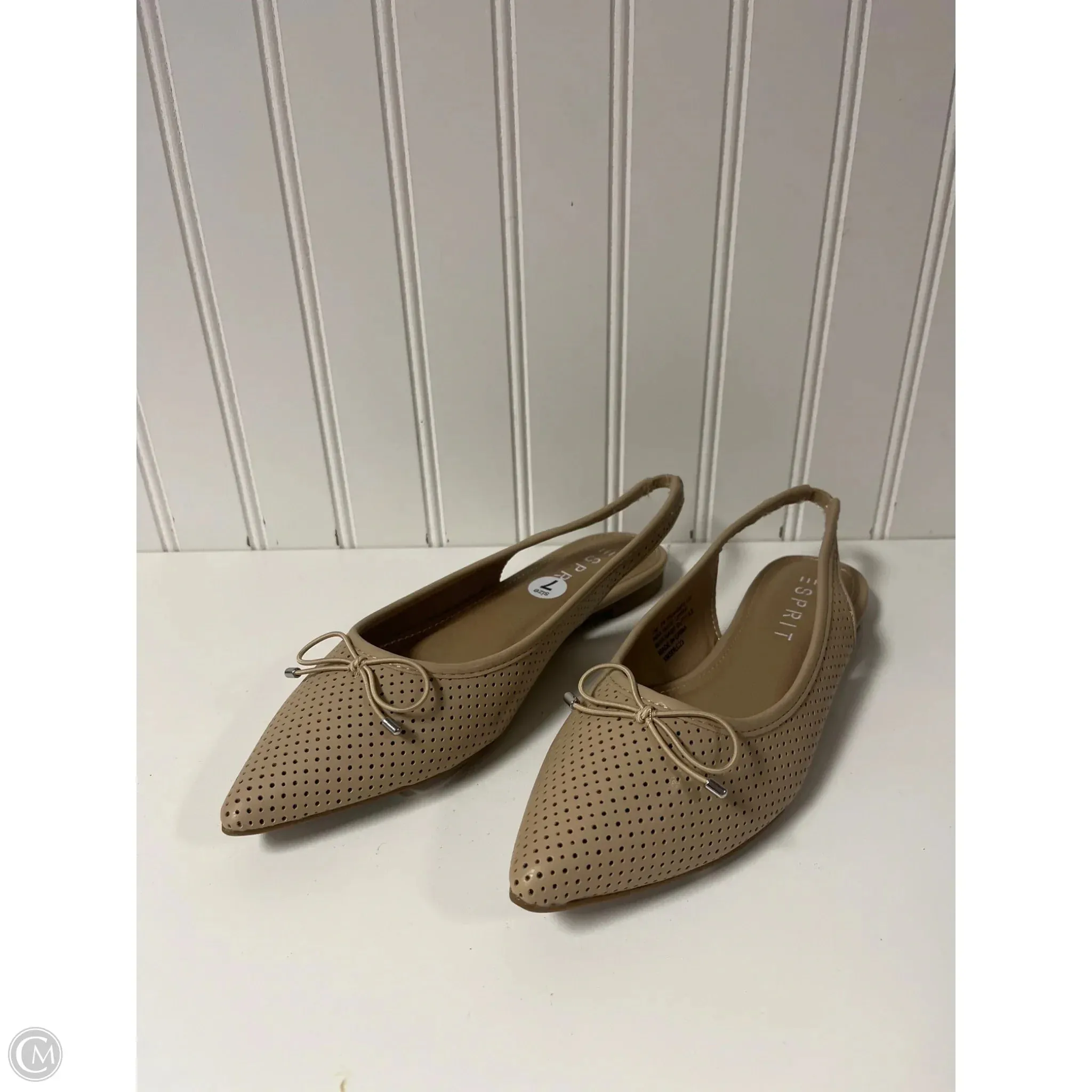 All-day Comfort Wide toe box Shoes Heels Block By Esprit In Tan, Size: 7